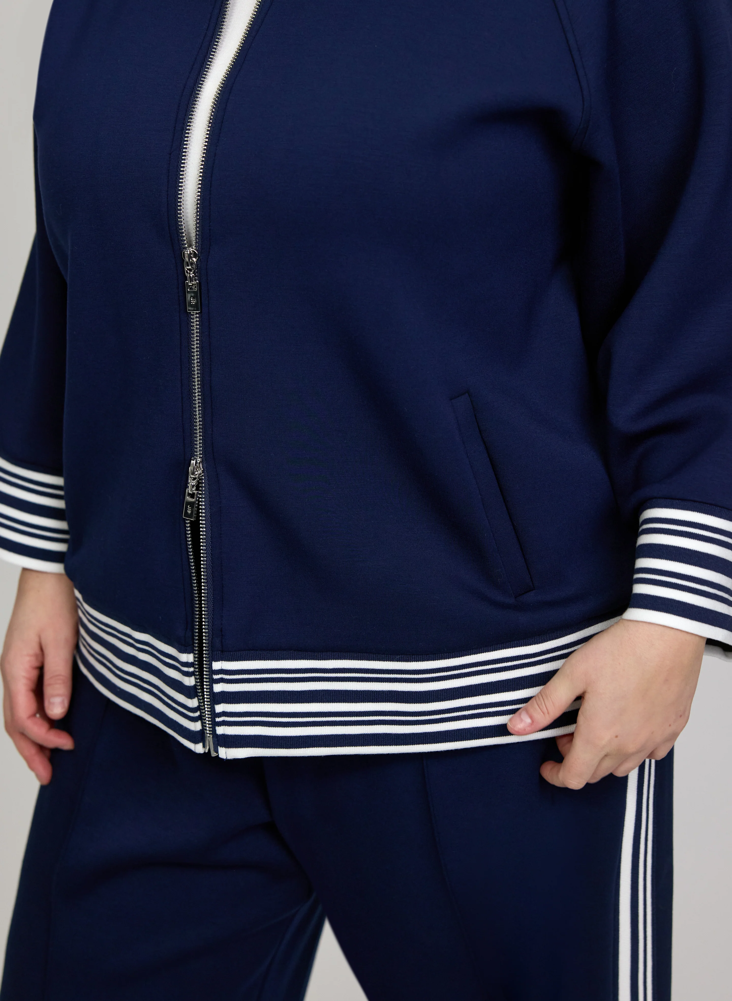 Joseph Ribkoff - Contrast Zip-Up Top - Image 6