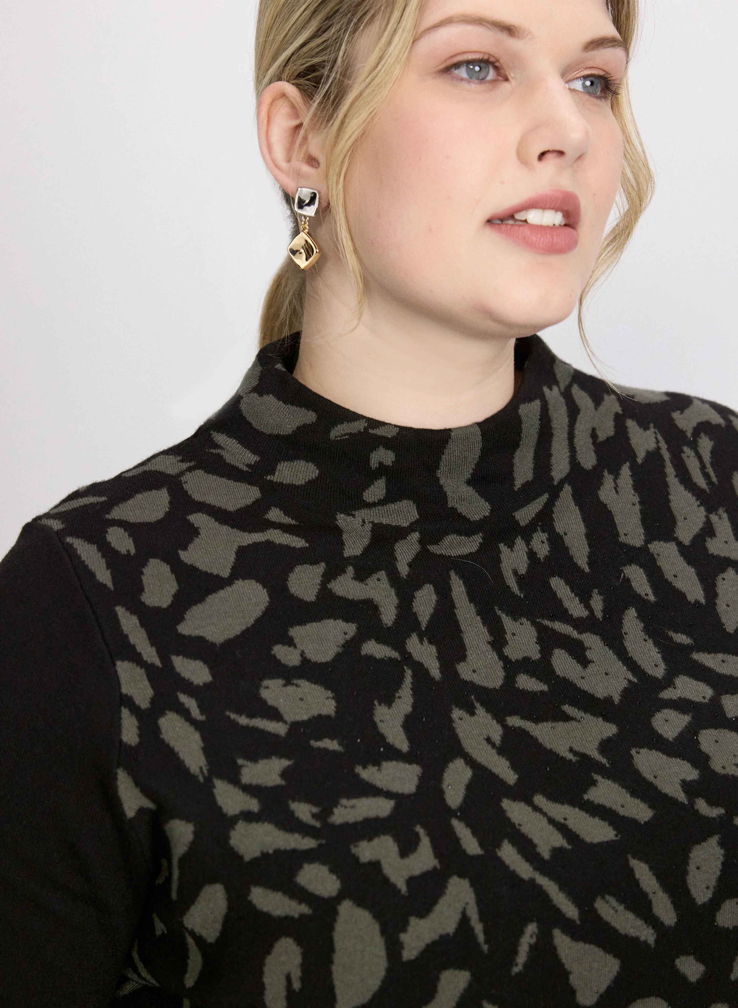 Joseph Ribkoff - Dot Print Jacquard Sweater - Image 5