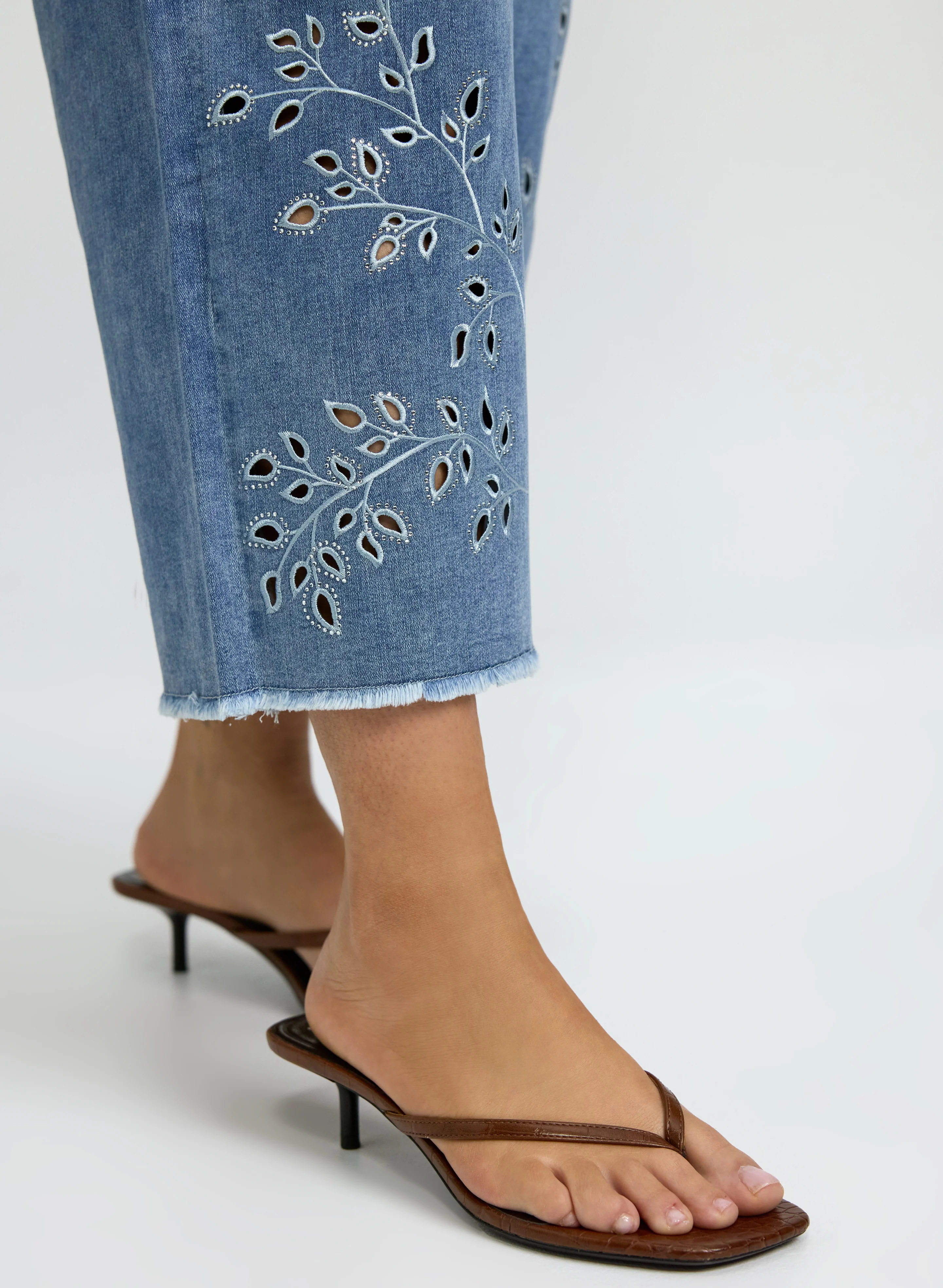 Joseph Ribkoff - Embroidered Denim Culottes - Image 2