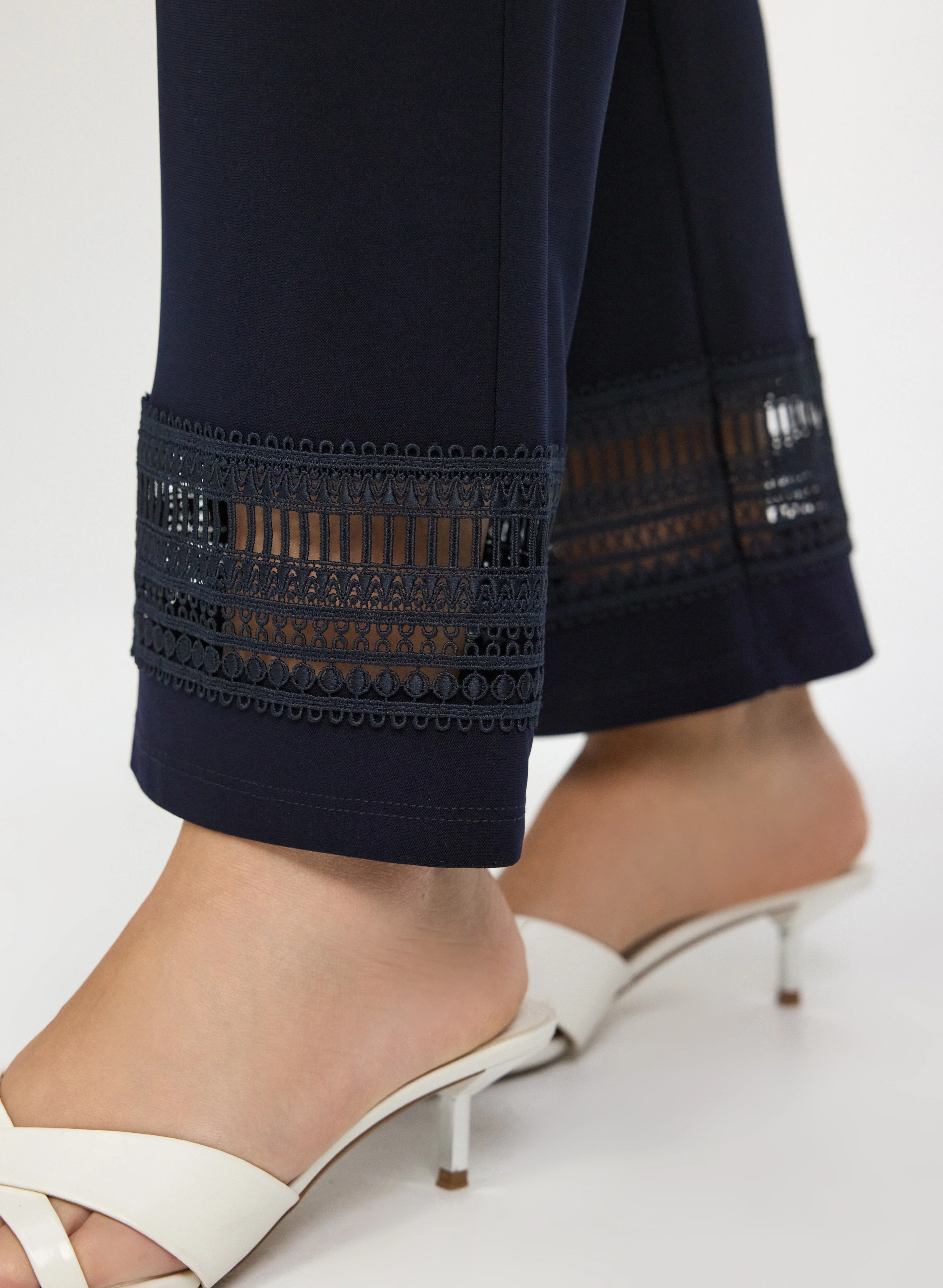 Joseph Ribkoff - Embroidered Hem Pants - Image 2