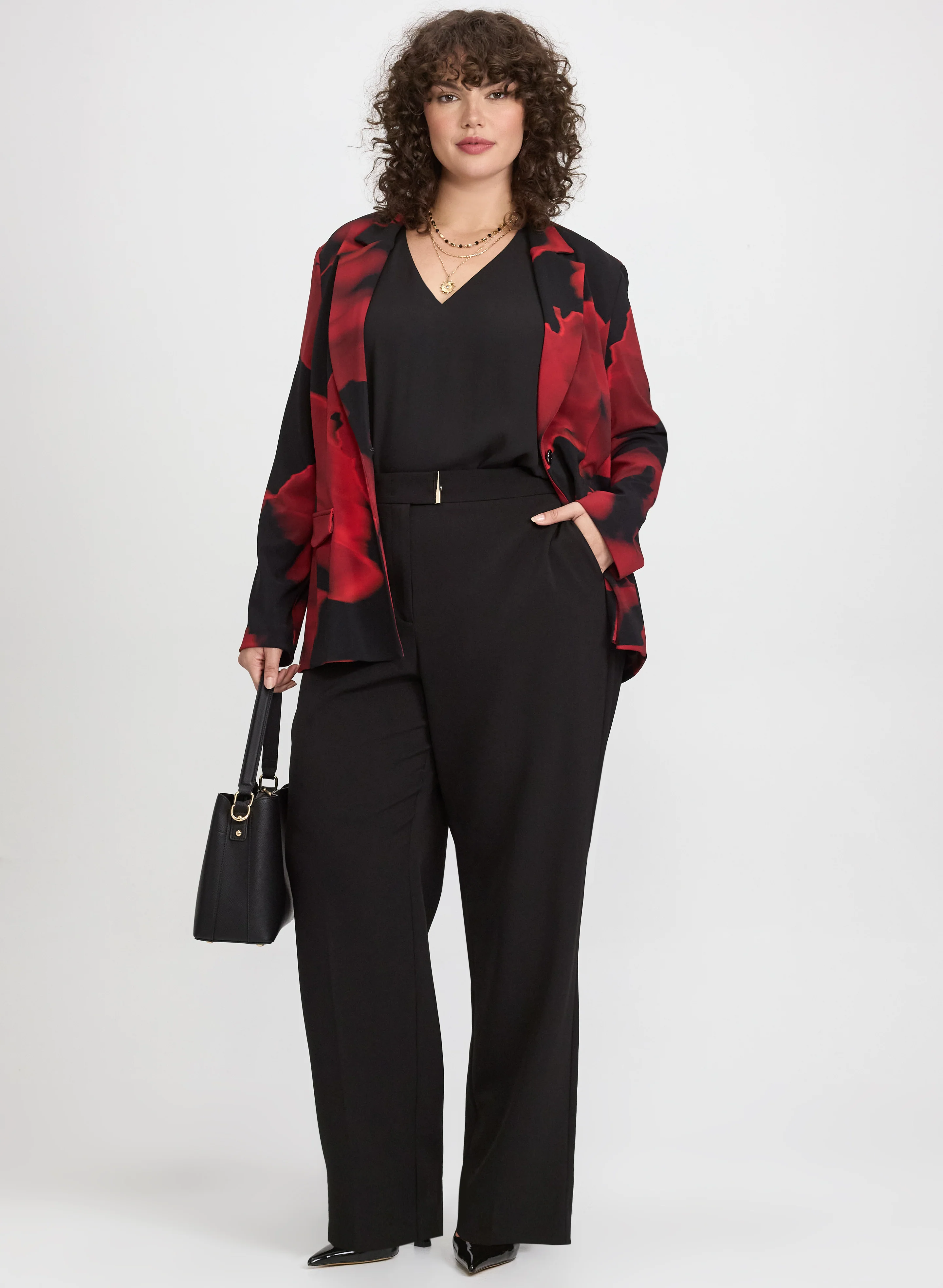 Joseph Ribkoff - Floral Peak Lapel Blazer - Image 3