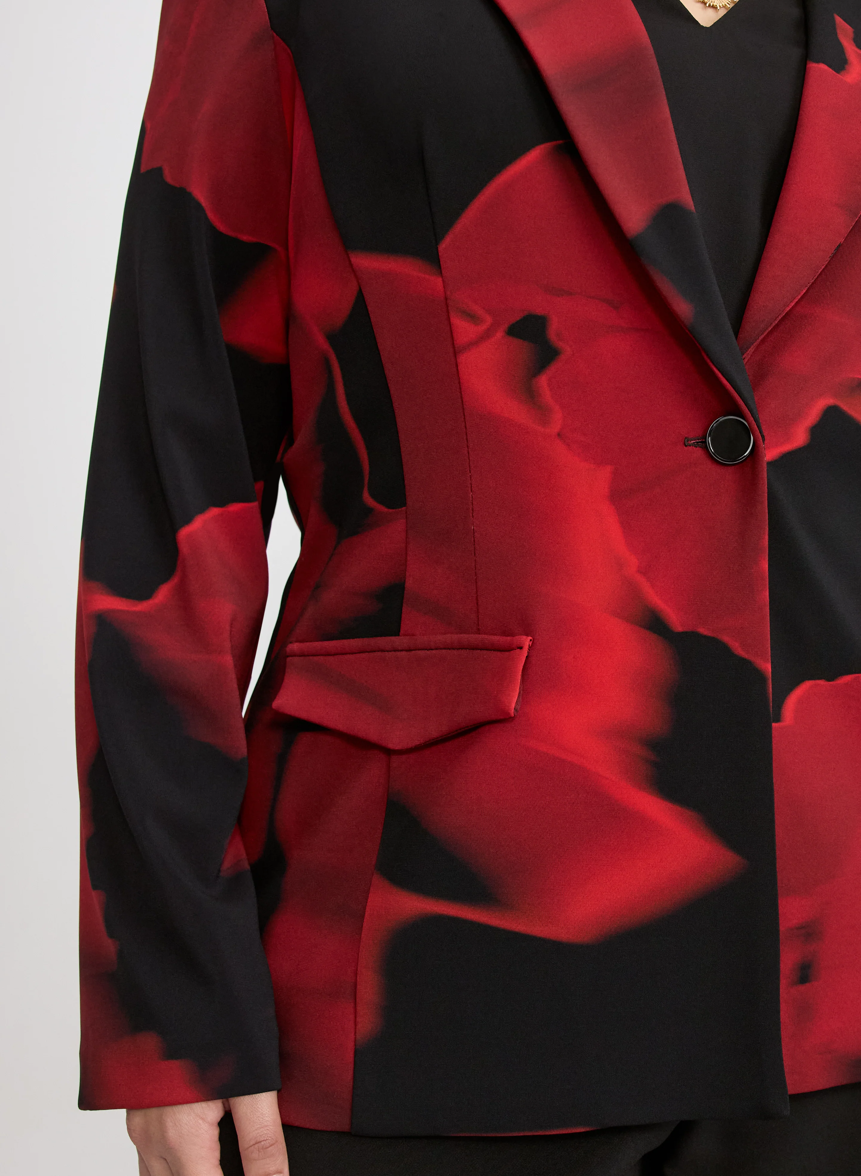 Joseph Ribkoff - Floral Peak Lapel Blazer - Image 4