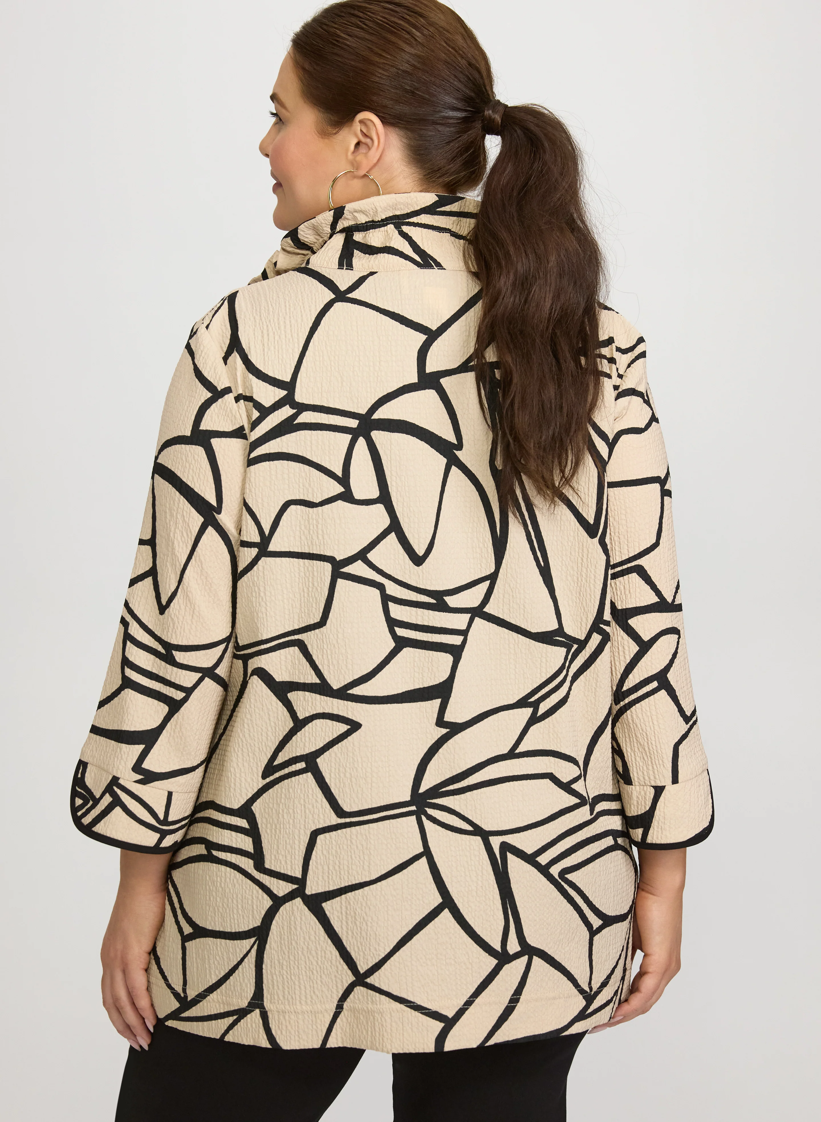 Joseph Ribkoff - Geometric Ruched Collar Jacket - Image 4