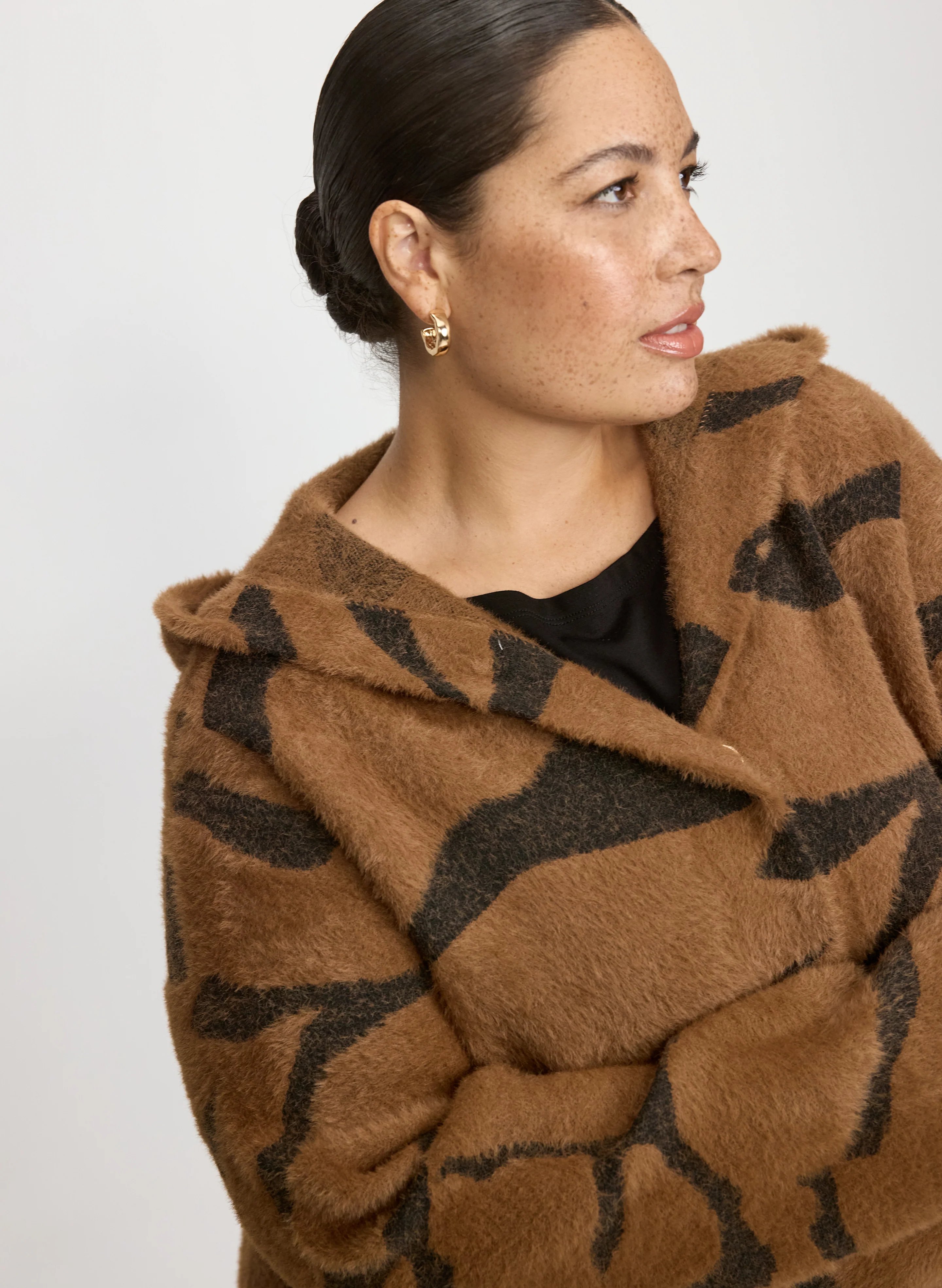Joseph Ribkoff - Hooded Zebra Print Cardigan - Image 5