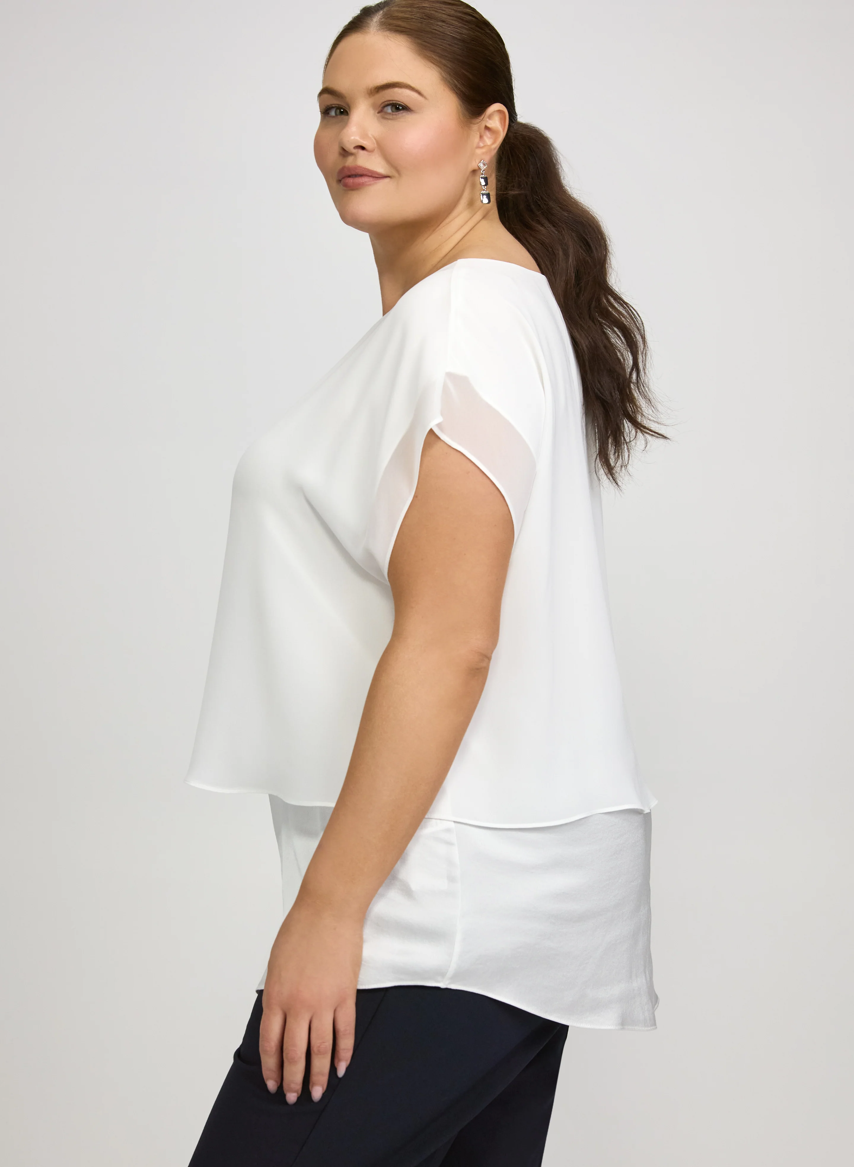Joseph Ribkoff - Layered Chiffon Blouse - Image 4