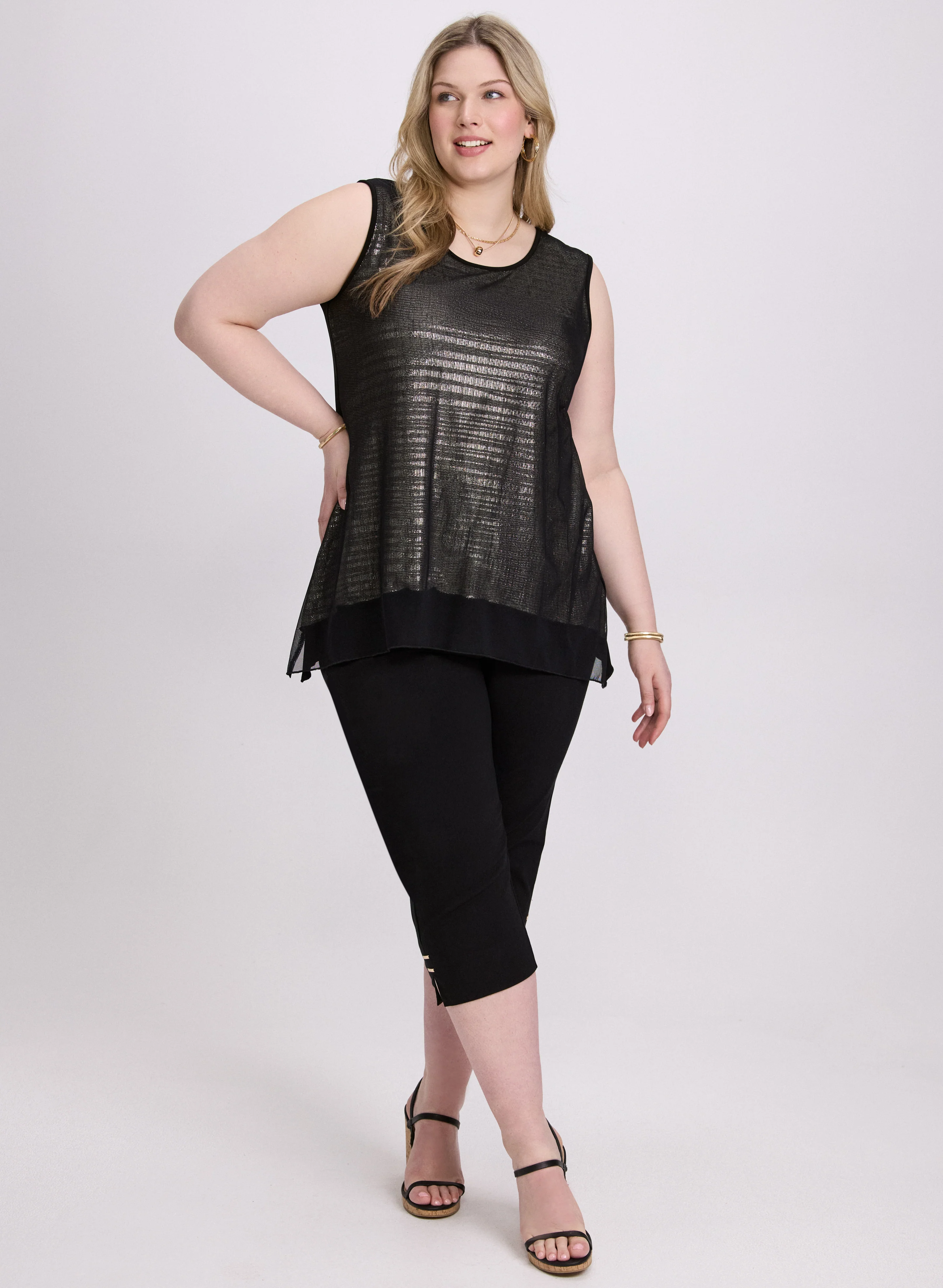 Joseph Ribkoff - Layered Metallic Tank Top - Image 3