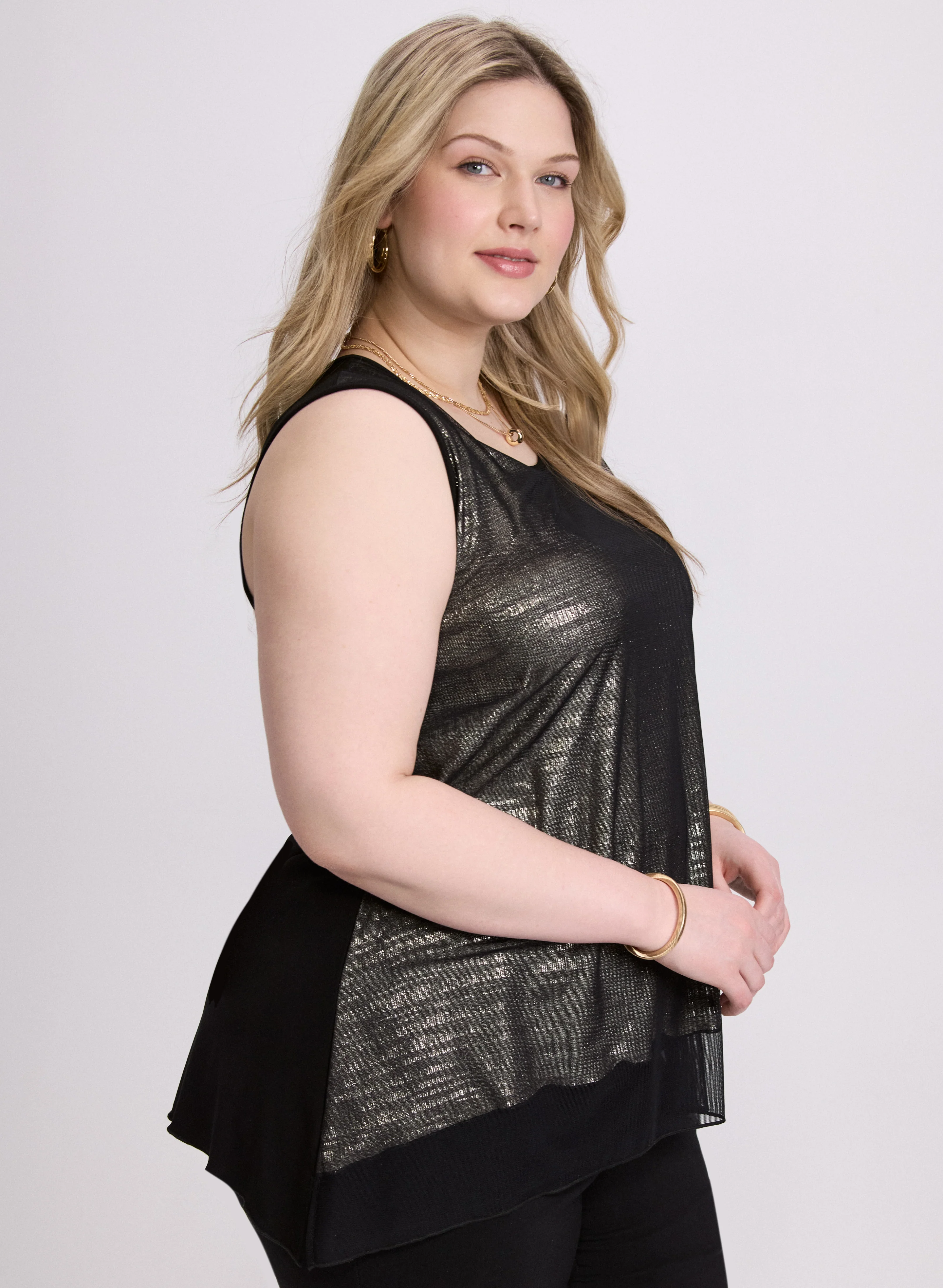 Joseph Ribkoff - Layered Metallic Tank Top - Image 5