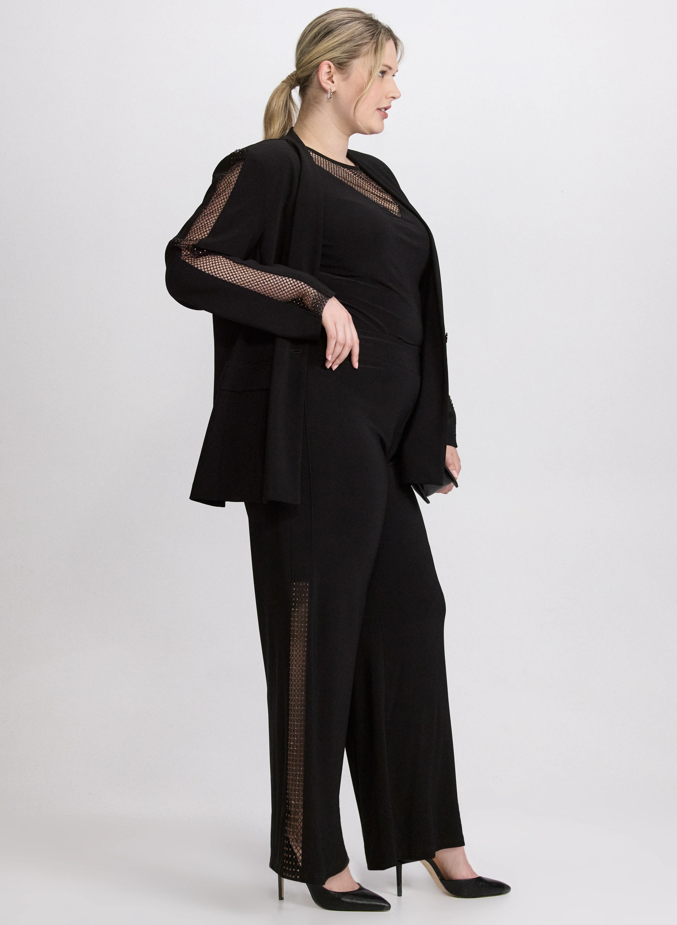 Joseph Ribkoff - Mesh Trim Pants - Image 5