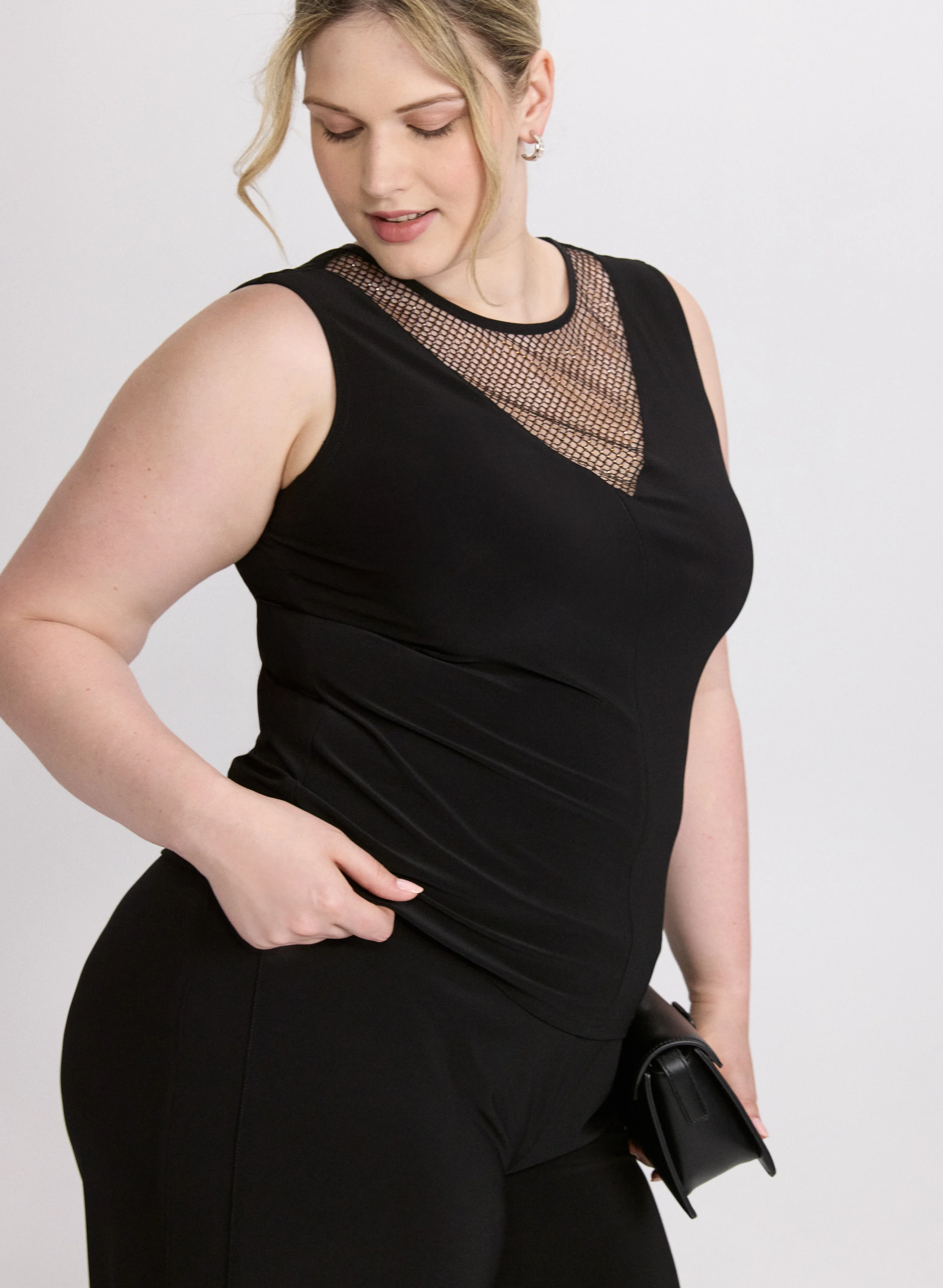 Joseph Ribkoff - Mesh Trim Top - Image 5