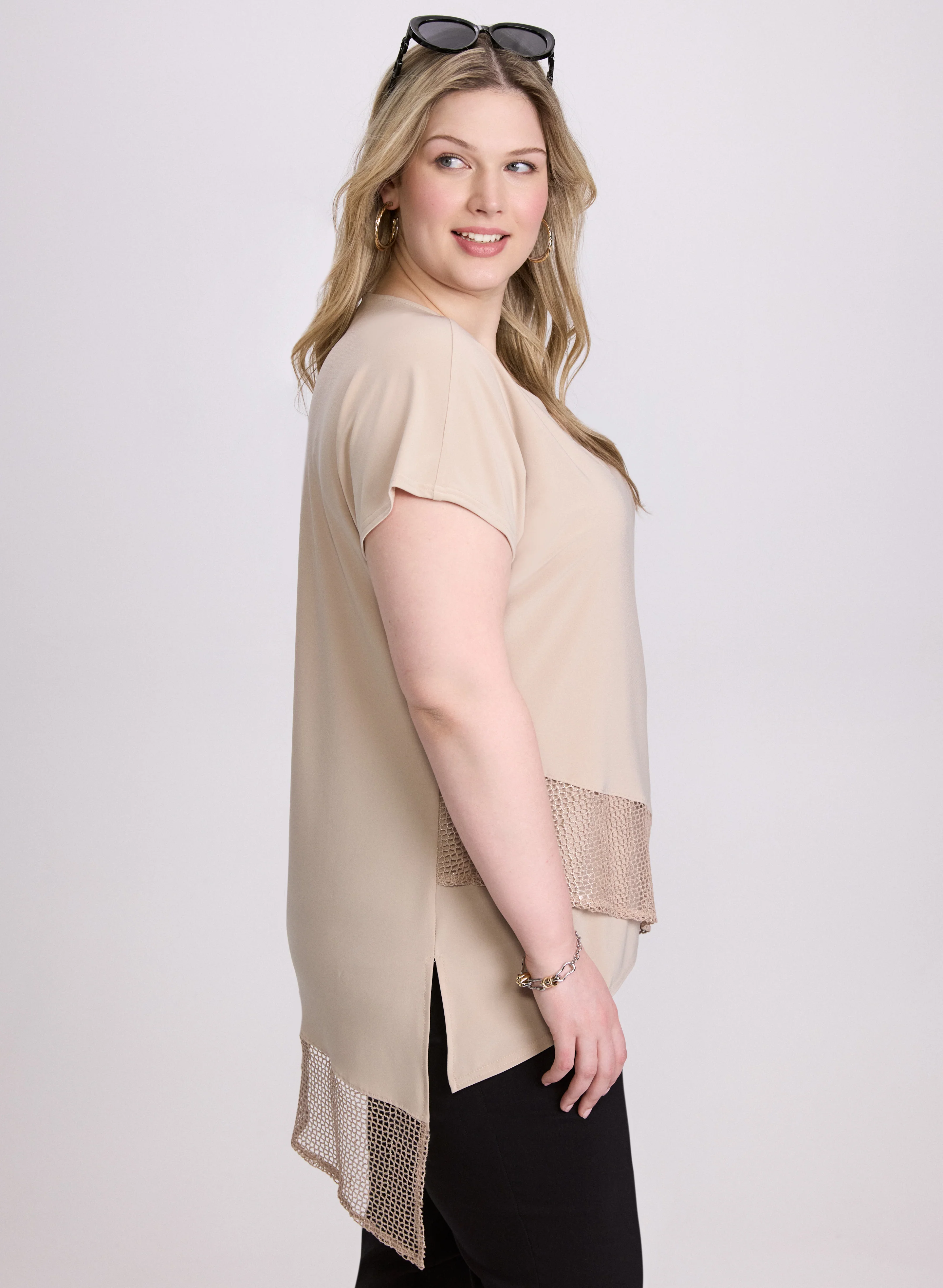 Joseph Ribkoff - Mesh Trim Tunic - Image 5