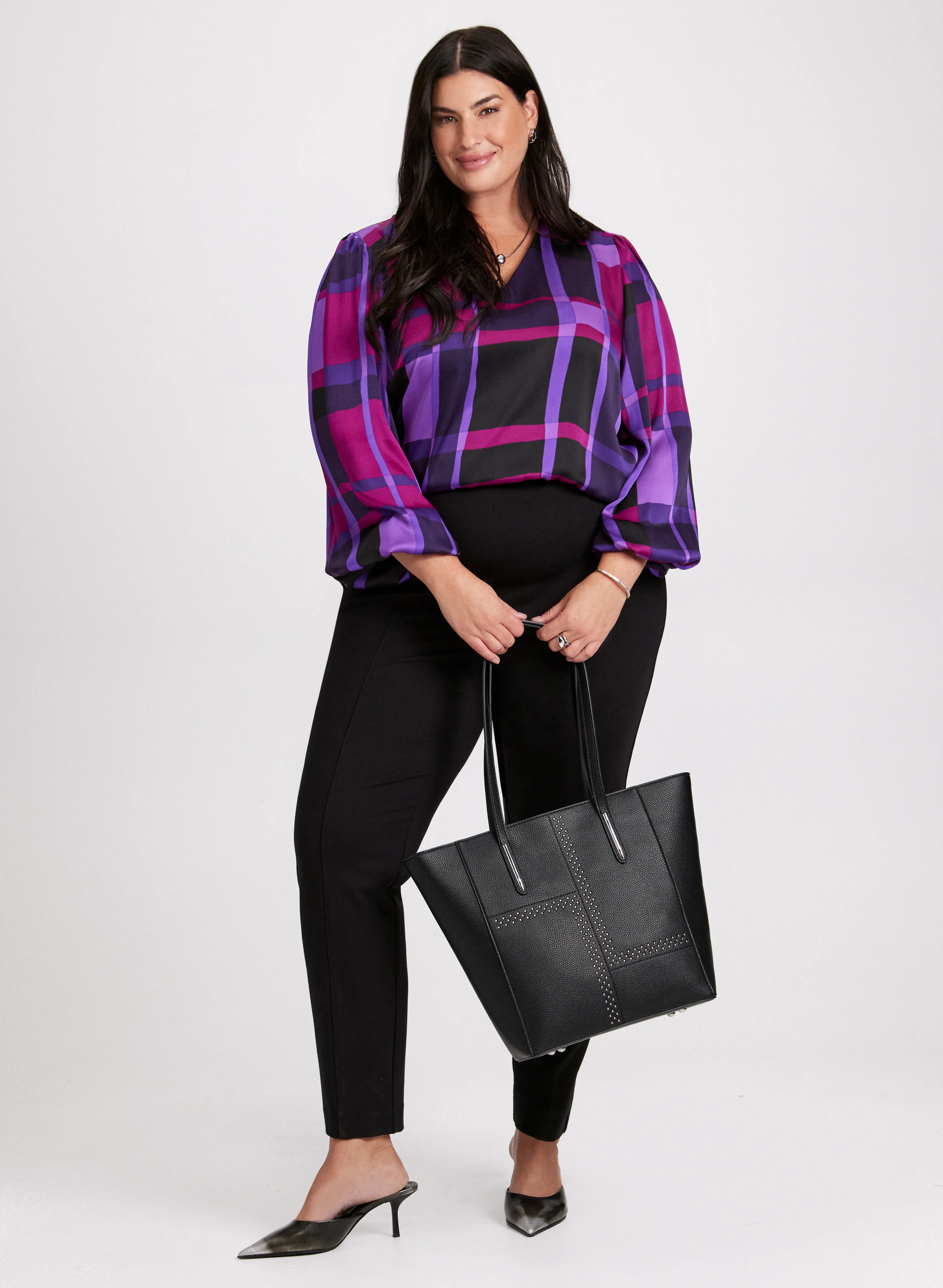 Joseph Ribkoff - Plaid Print Blouse - Image 3