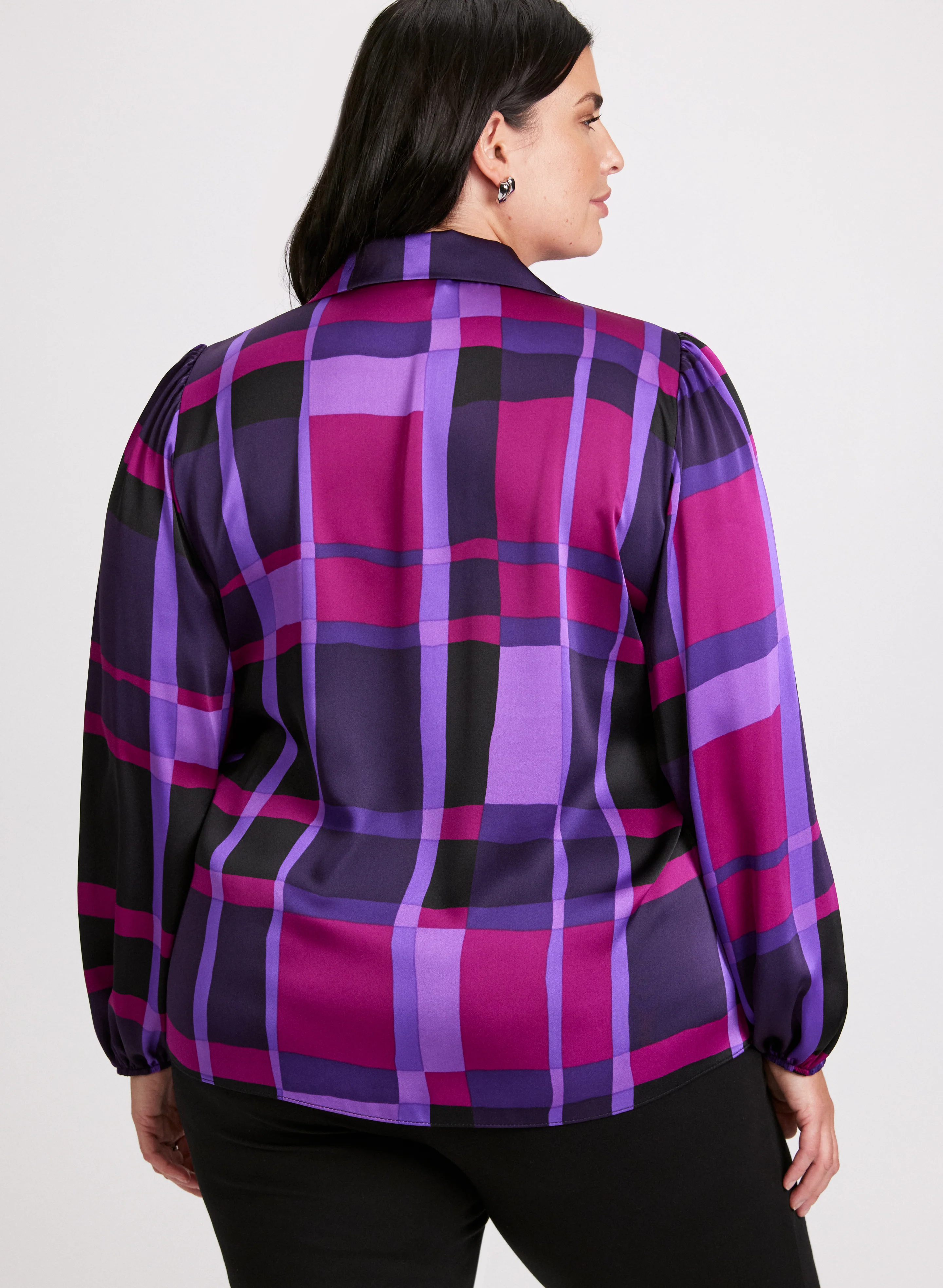 Joseph Ribkoff - Plaid Print Blouse - Image 4