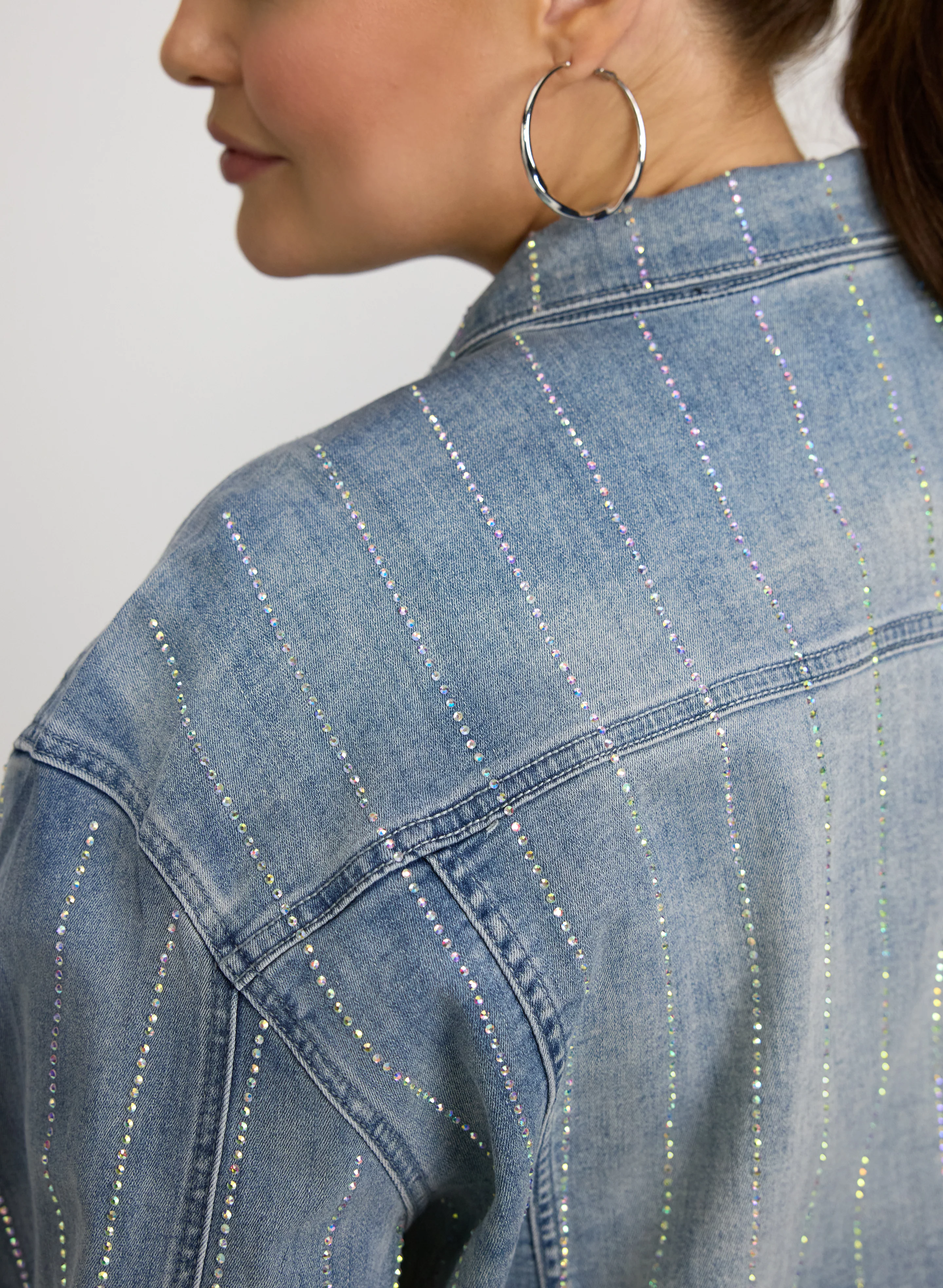 Joseph Ribkoff - Rhinestone Embellished Denim Jacket - Image 2
