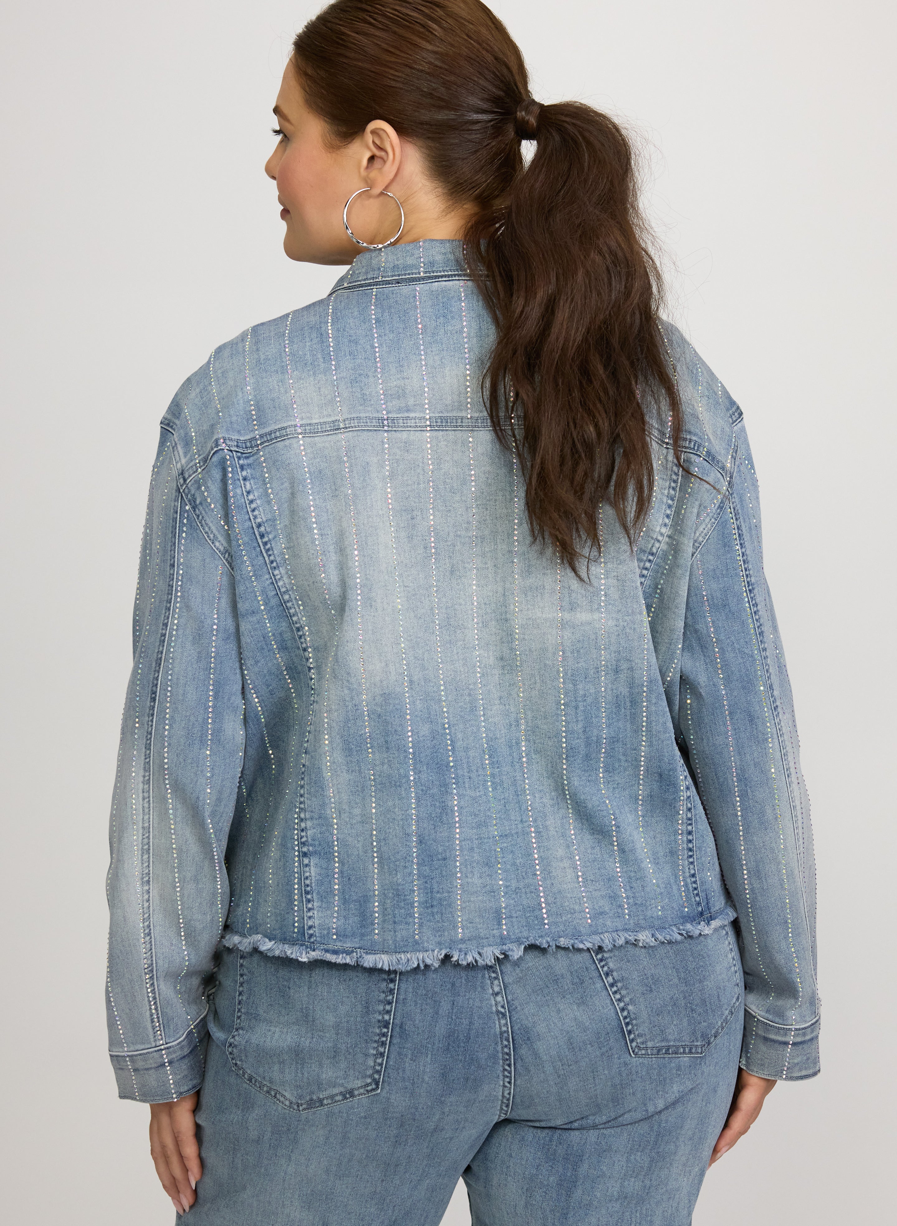 Joseph Ribkoff - Rhinestone Embellished Denim Jacket - Image 4