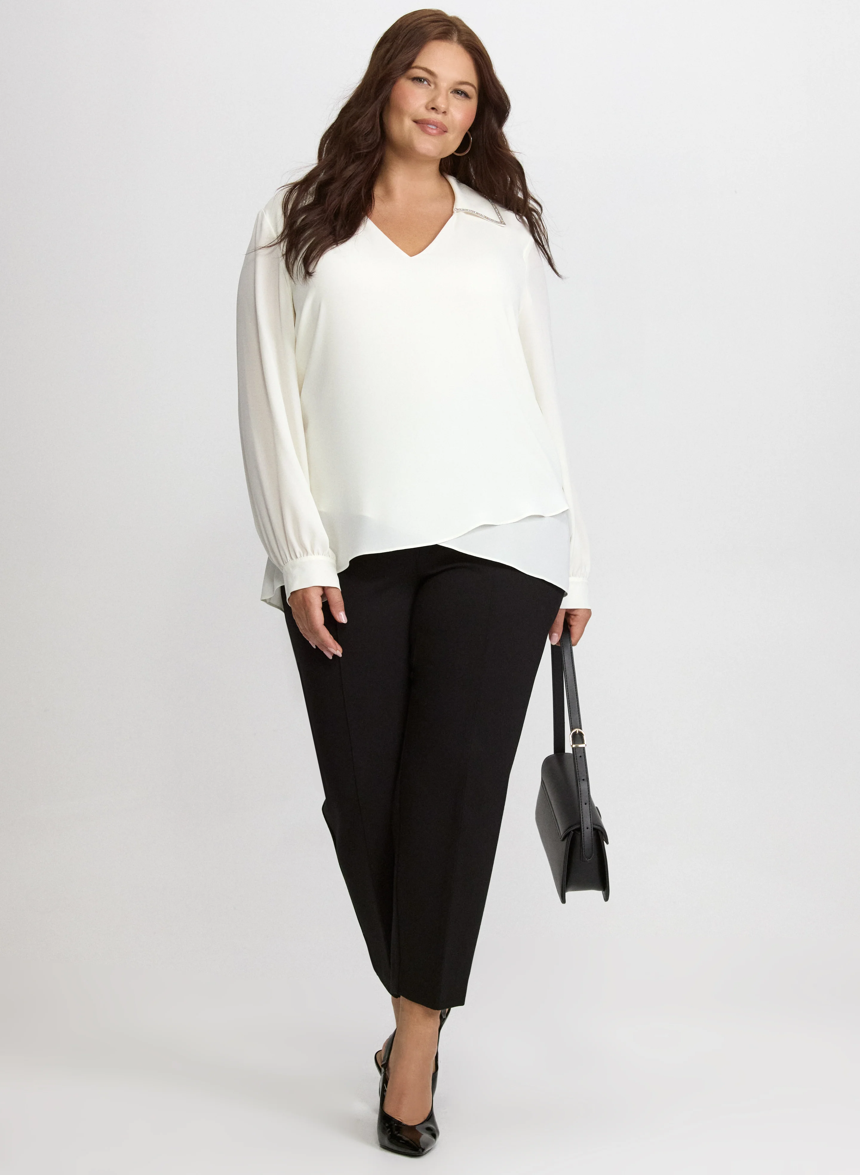 Joseph Ribkoff - Rhinestone Trim Blouse - Image 3