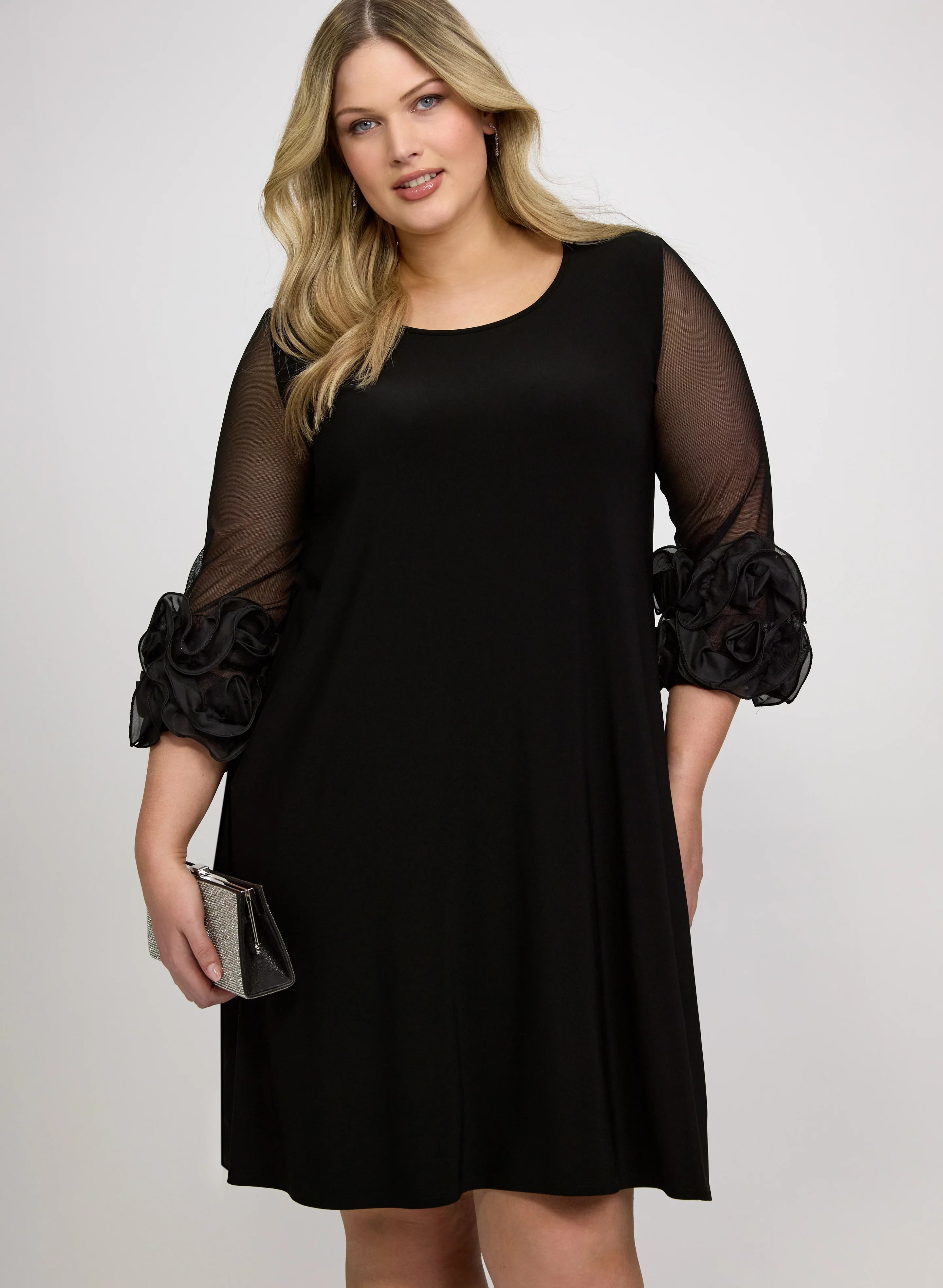 Joseph Ribkoff - Rosette Cuff Dress - Image 4