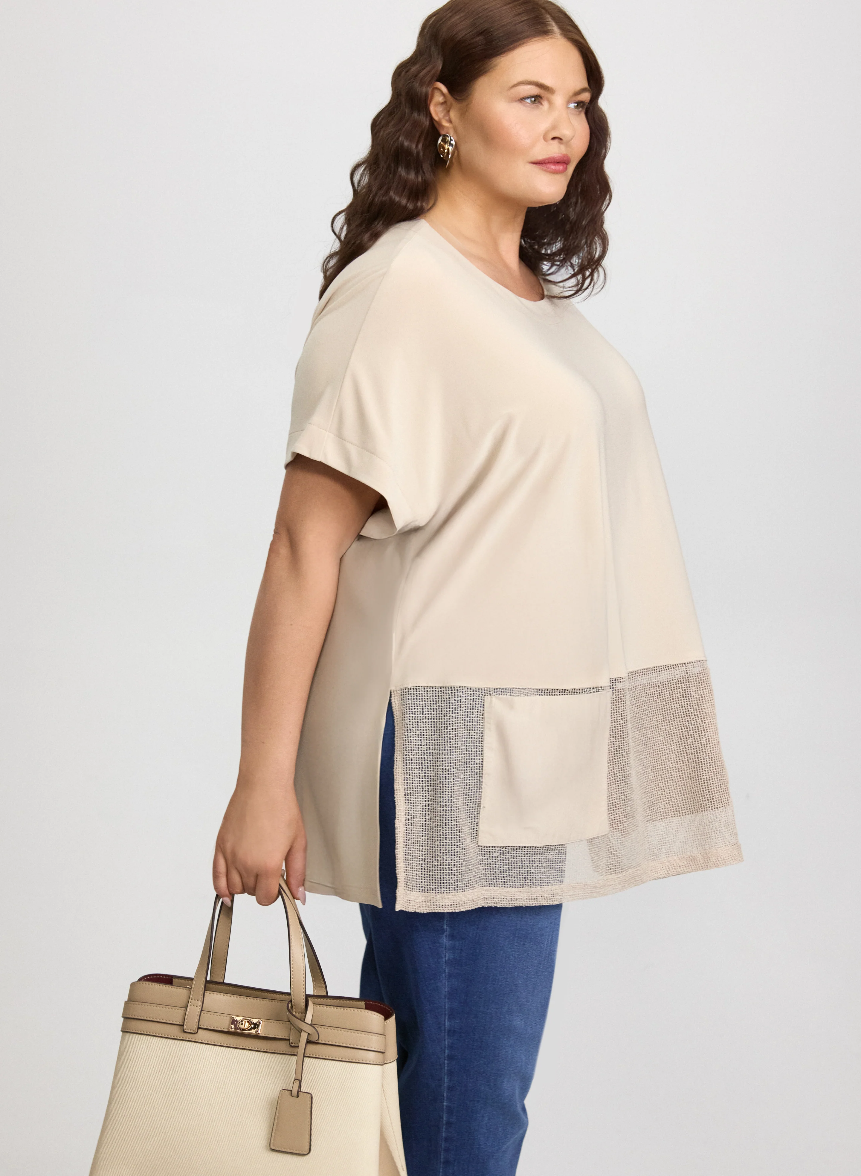Joseph Ribkoff - Sheer Hem Tunic Top - Image 2