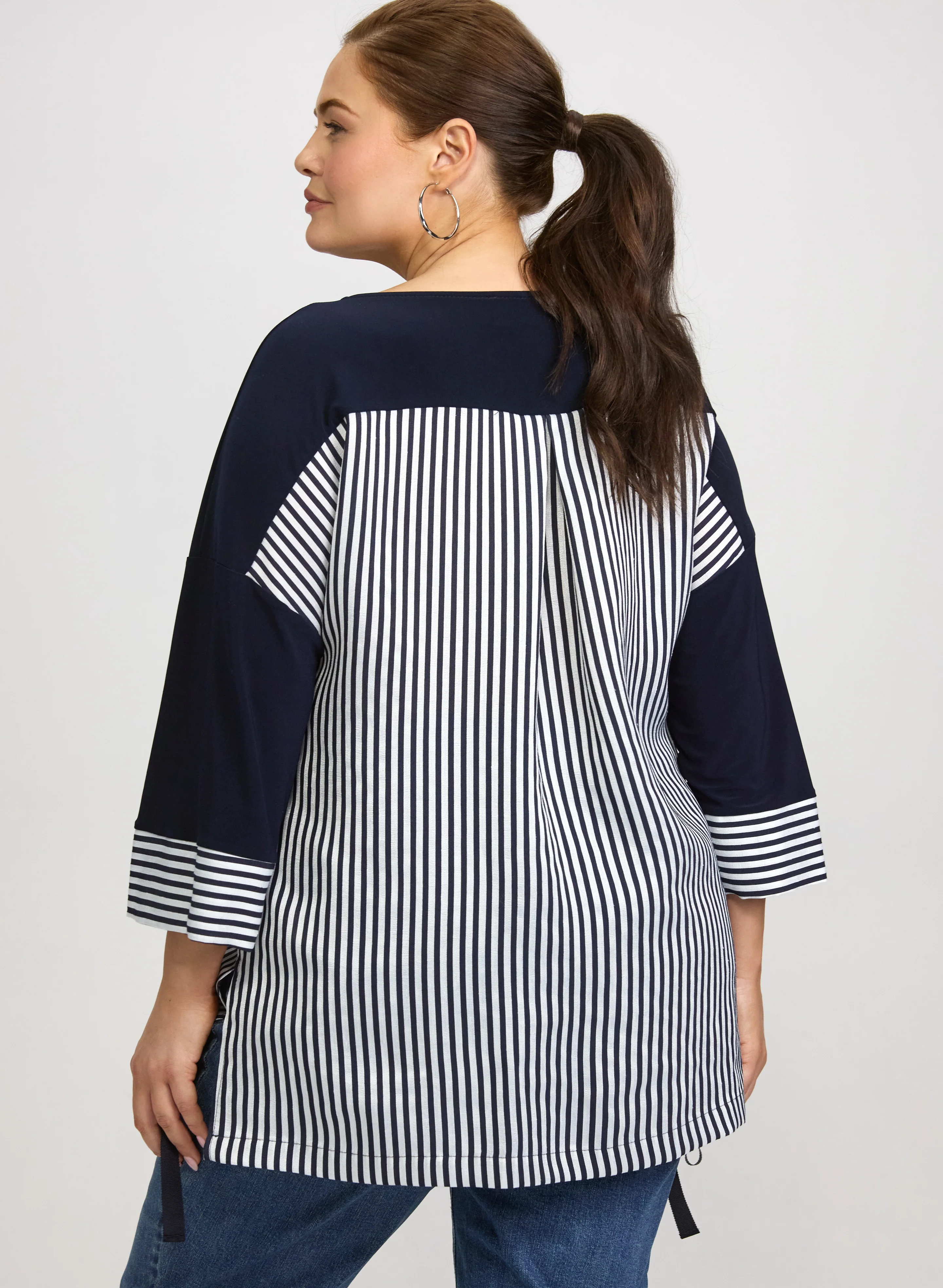 Joseph Ribkoff - Stripe Detail Tunic - Image 4