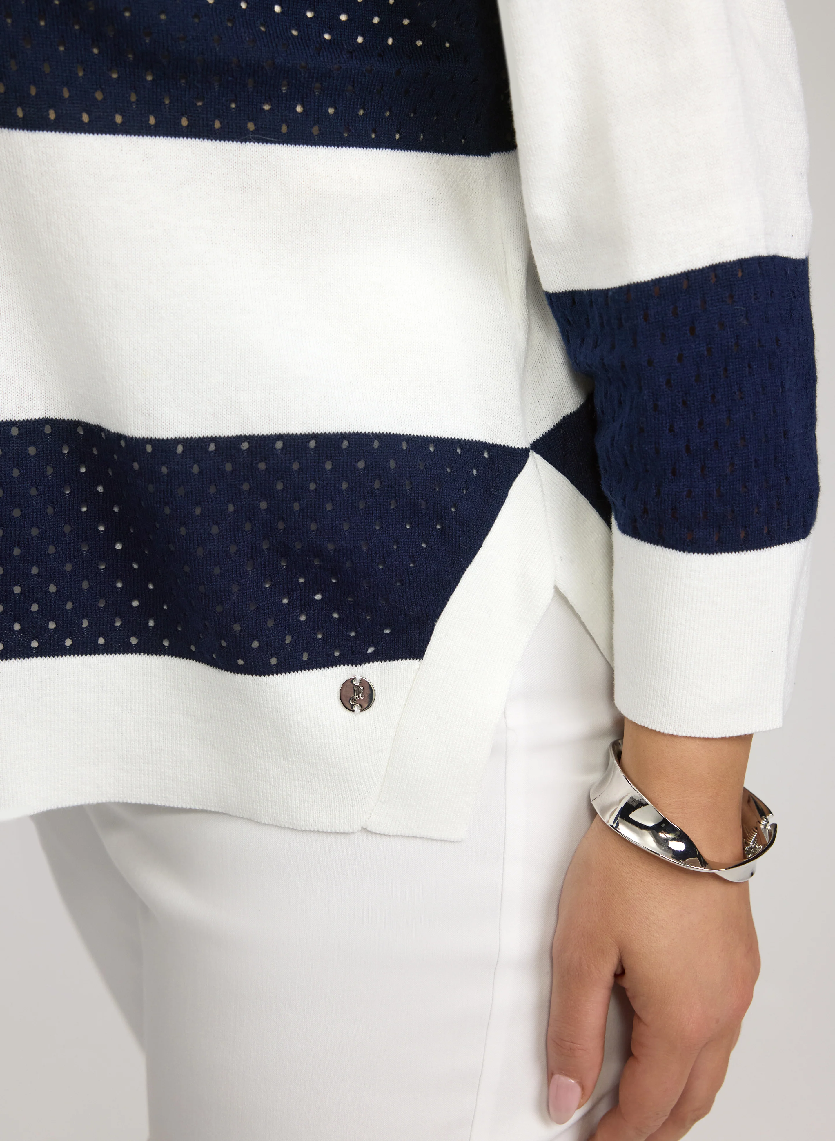 Joseph Ribkoff - Stripe Knit Pullover - Image 2