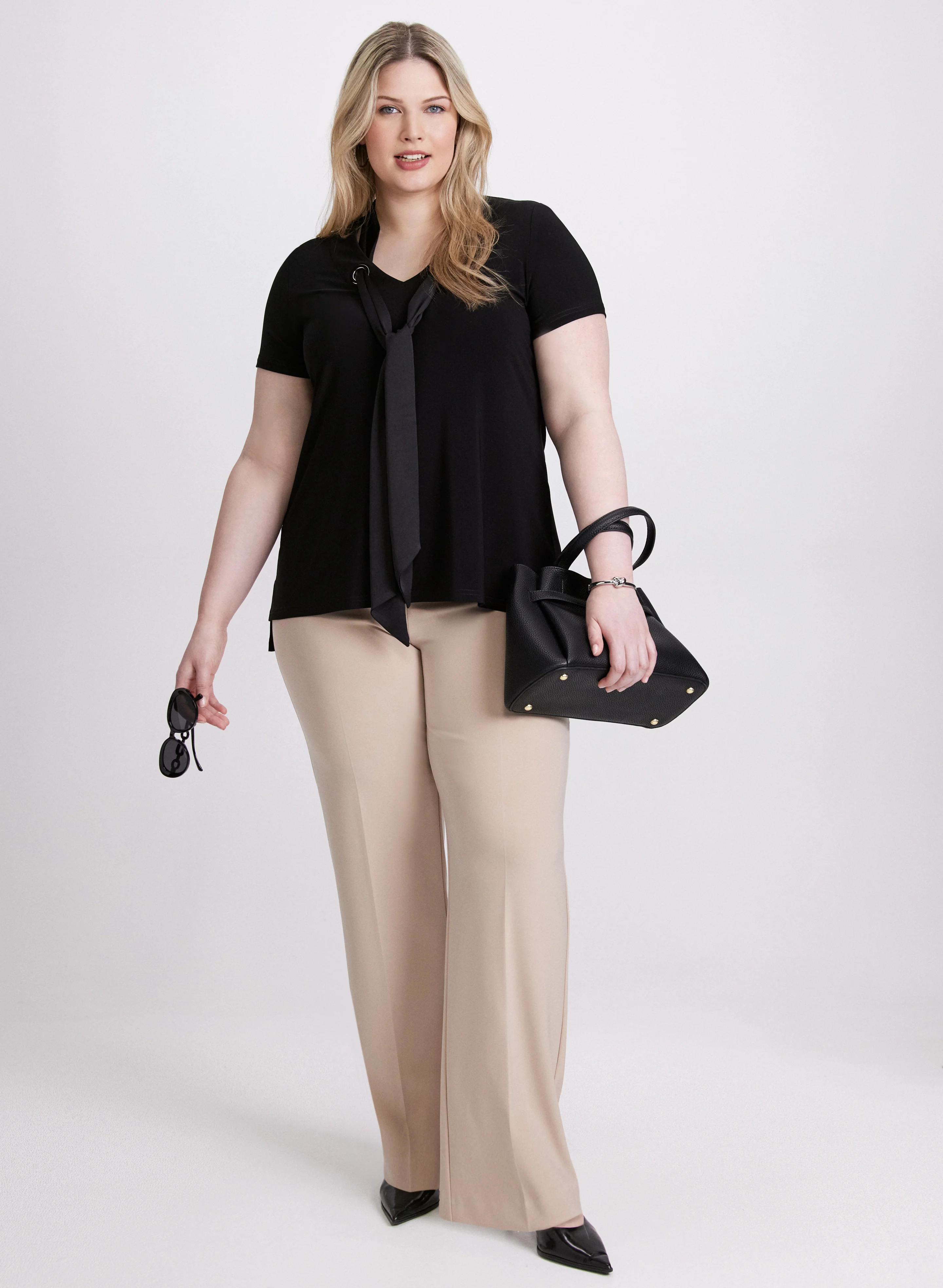 Joseph Ribkoff - V-Neck Tie Top - Image 3