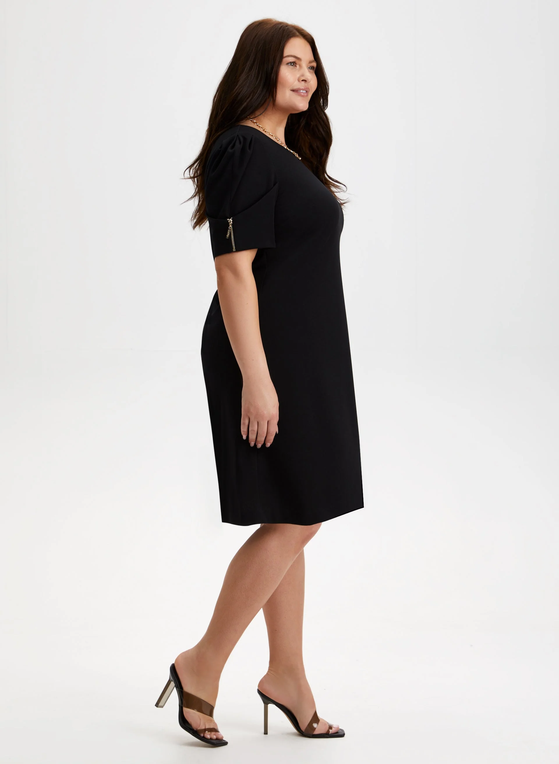 Joseph Ribkoff - Zip Detail A-Line Dress - Image 3