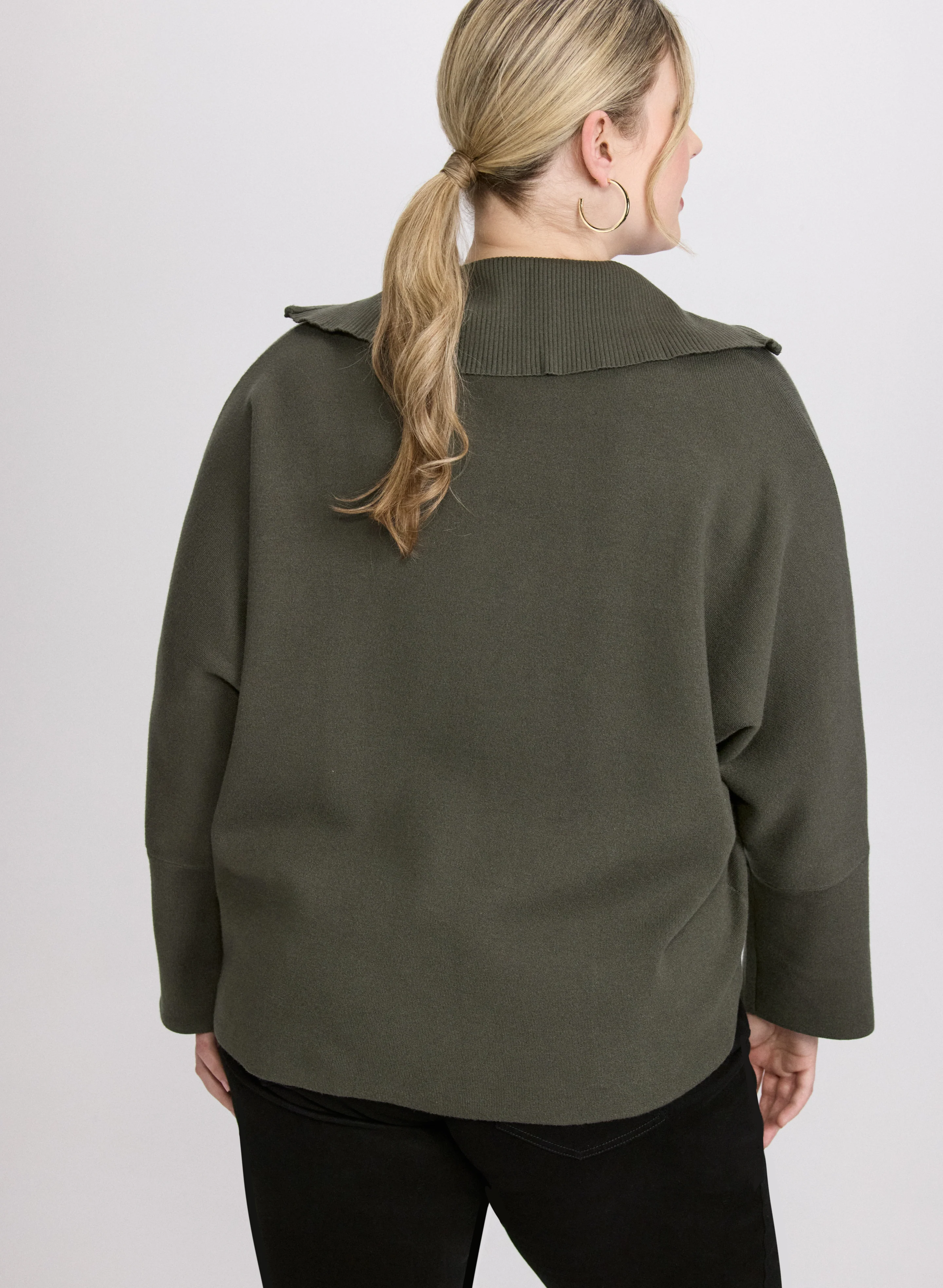 Joseph Ribkoff - Zip-Up Pullover Sweater - Image 4