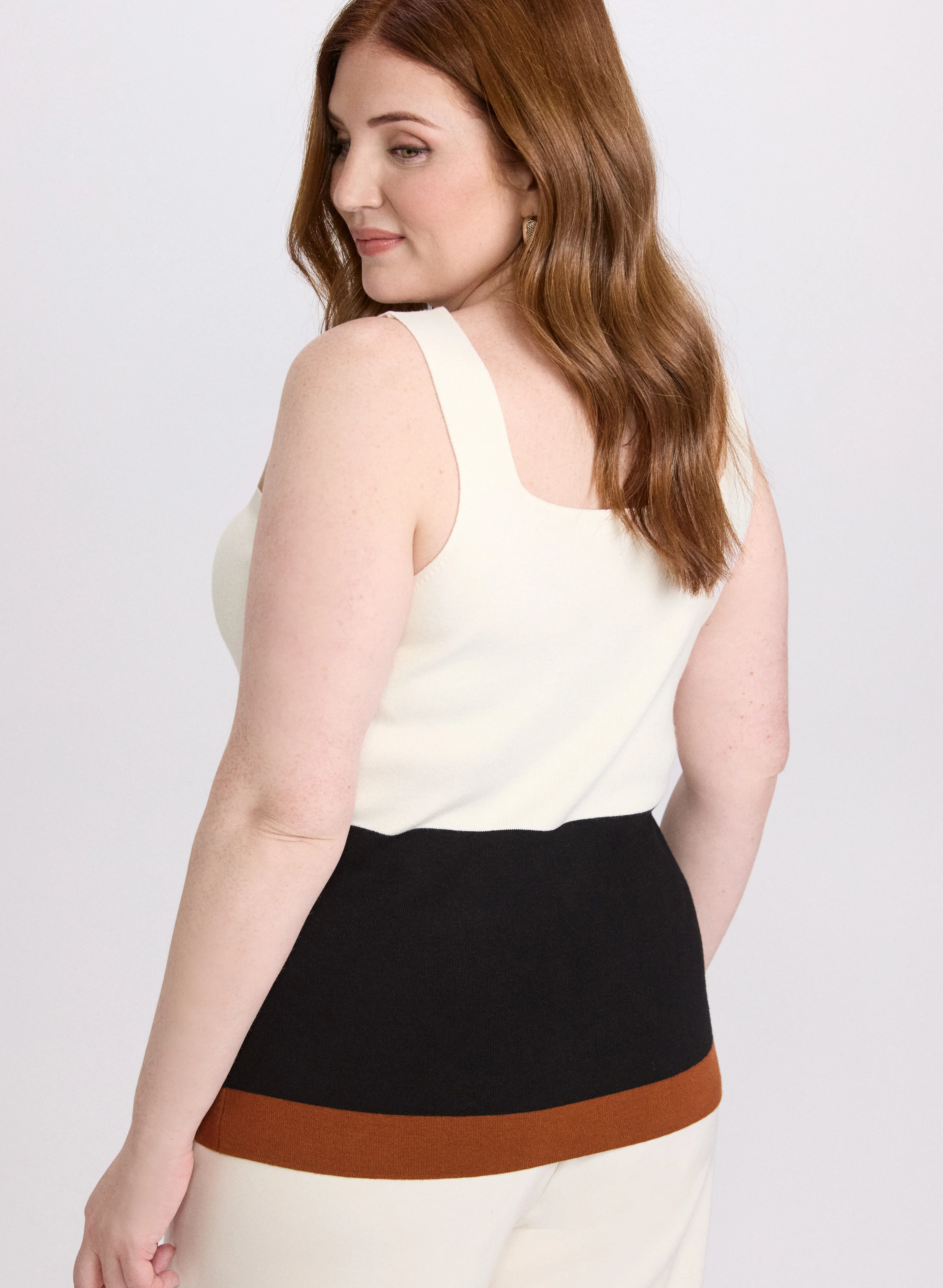 Knit Colour Block Tank Top - Image 3
