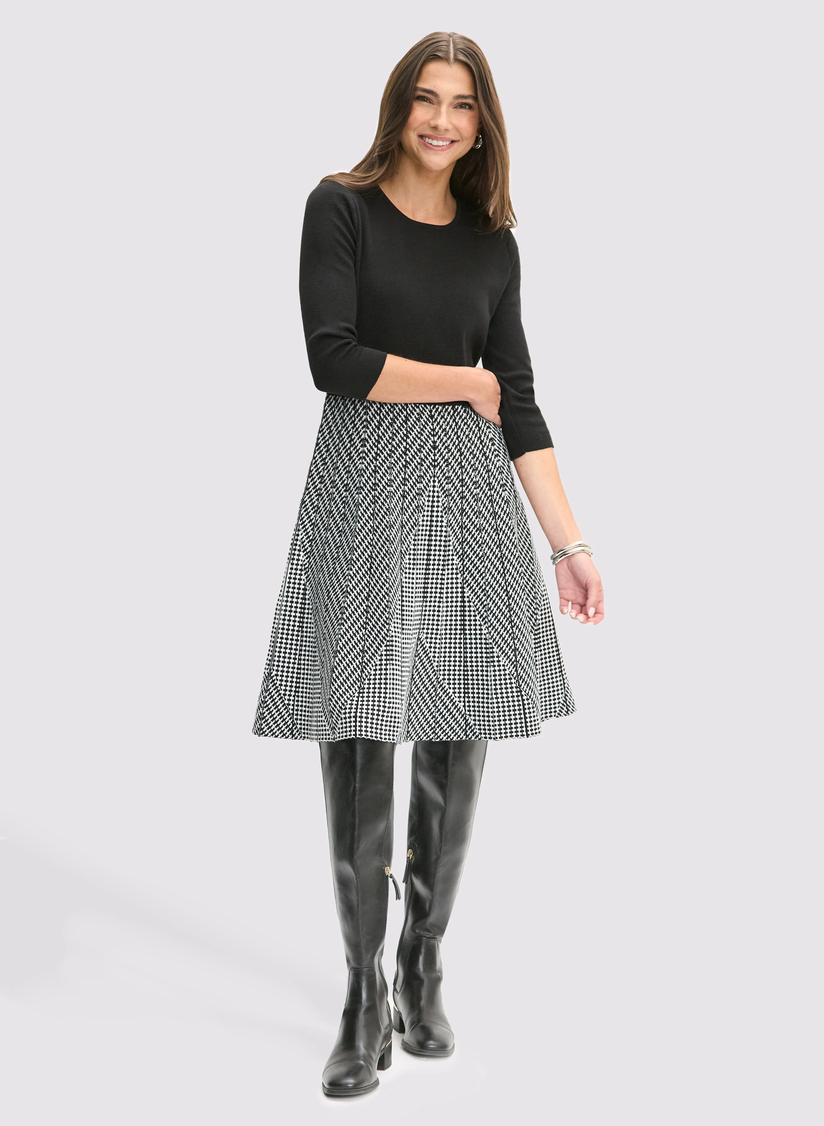 Knit Fit & Flare Dress - Image 4