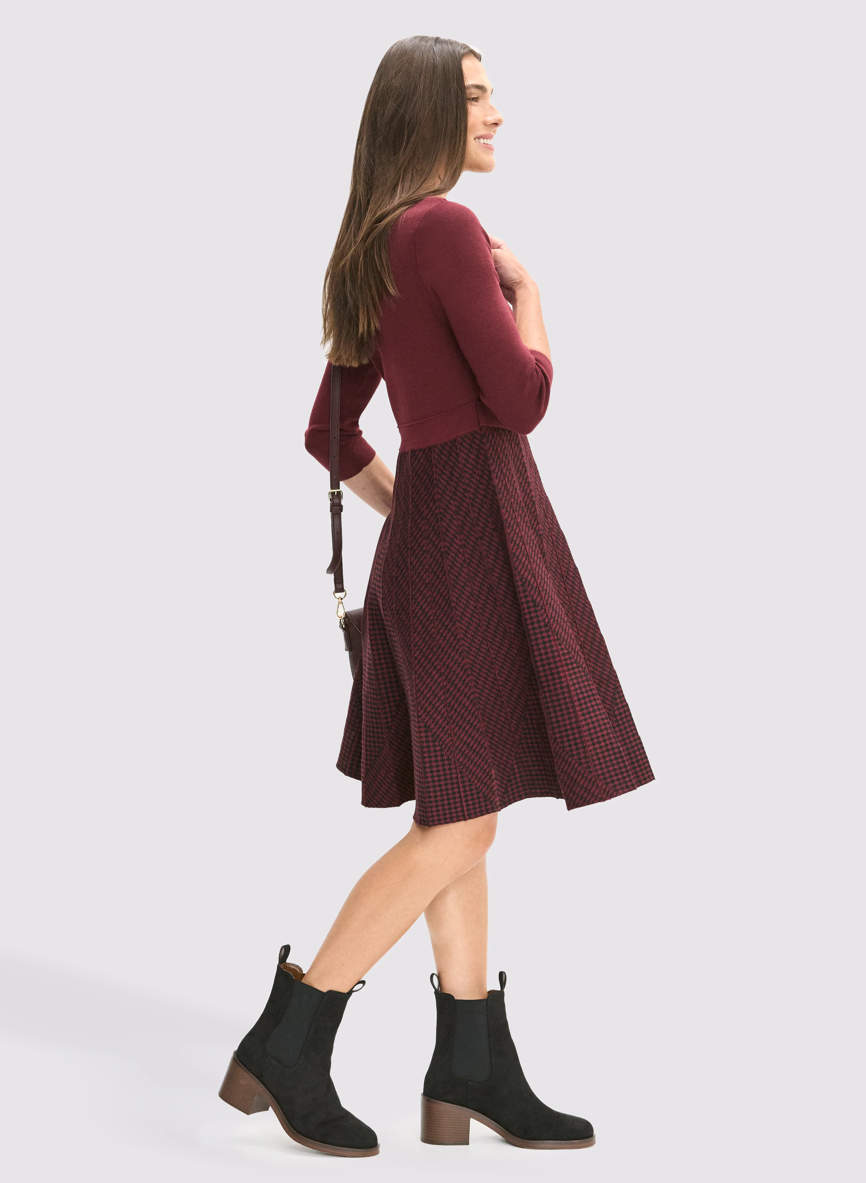 Knit Fit & Flare Dress - Image 2