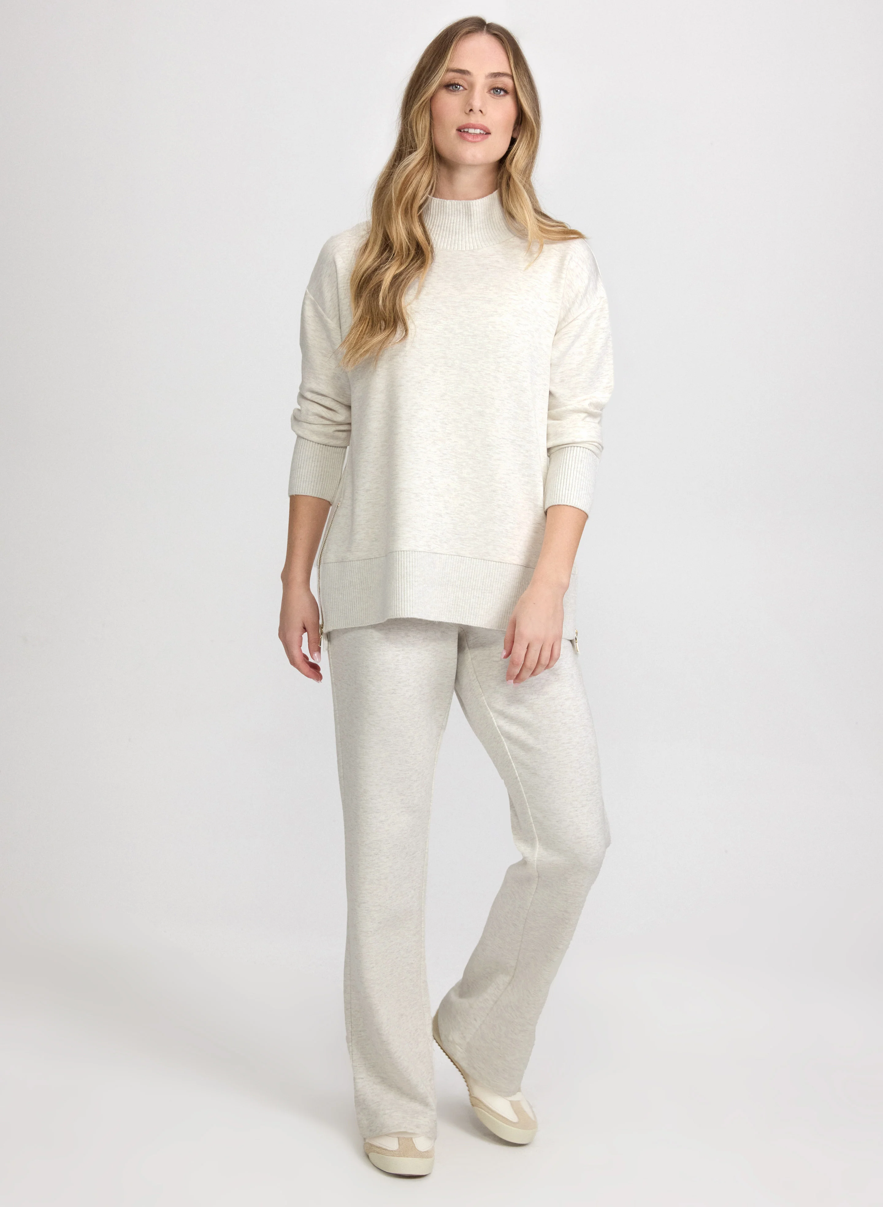 Knit Mock Neck Tunic Top - Image 3