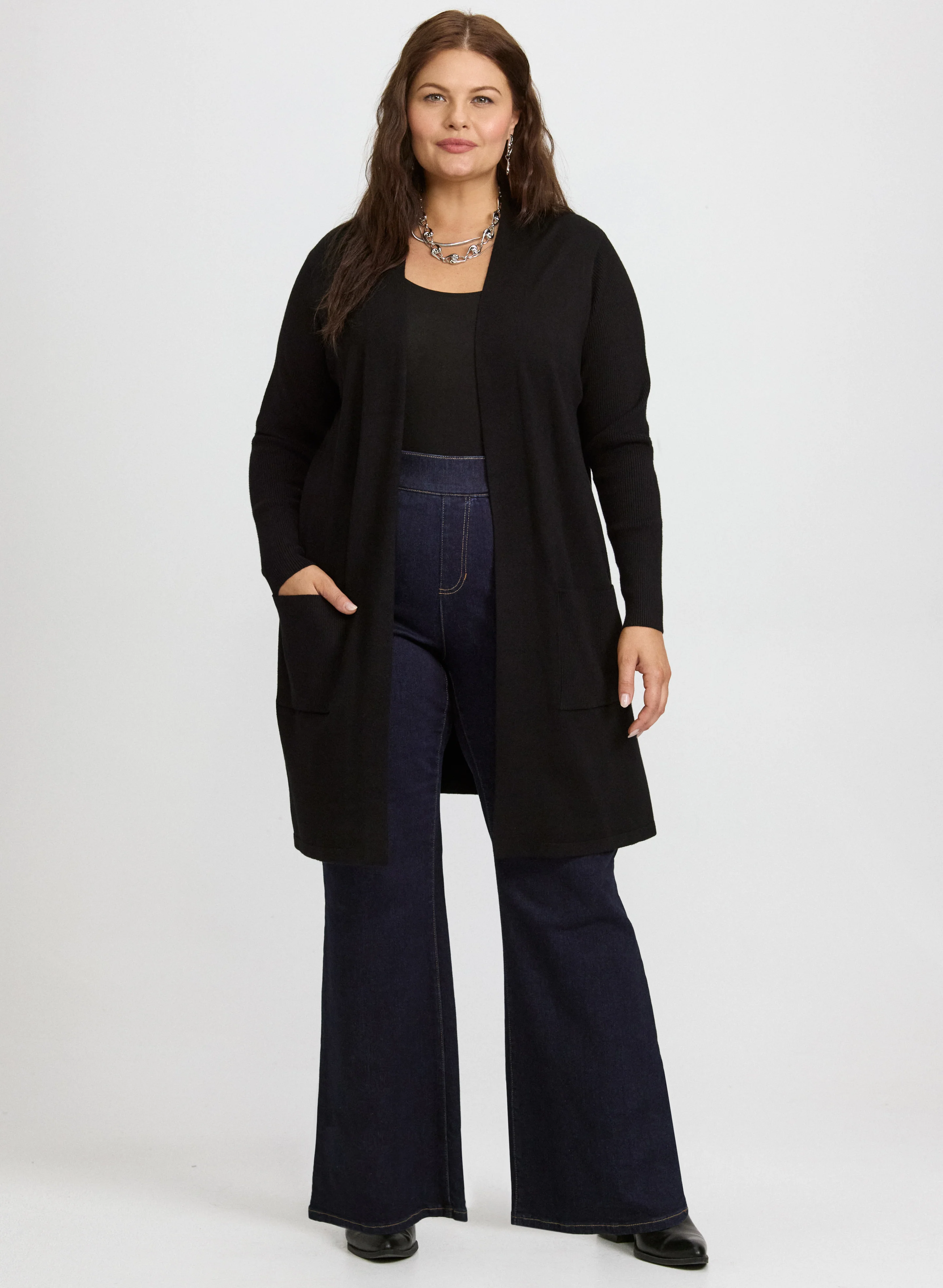 Knit Open-Front Cardigan - Image 3
