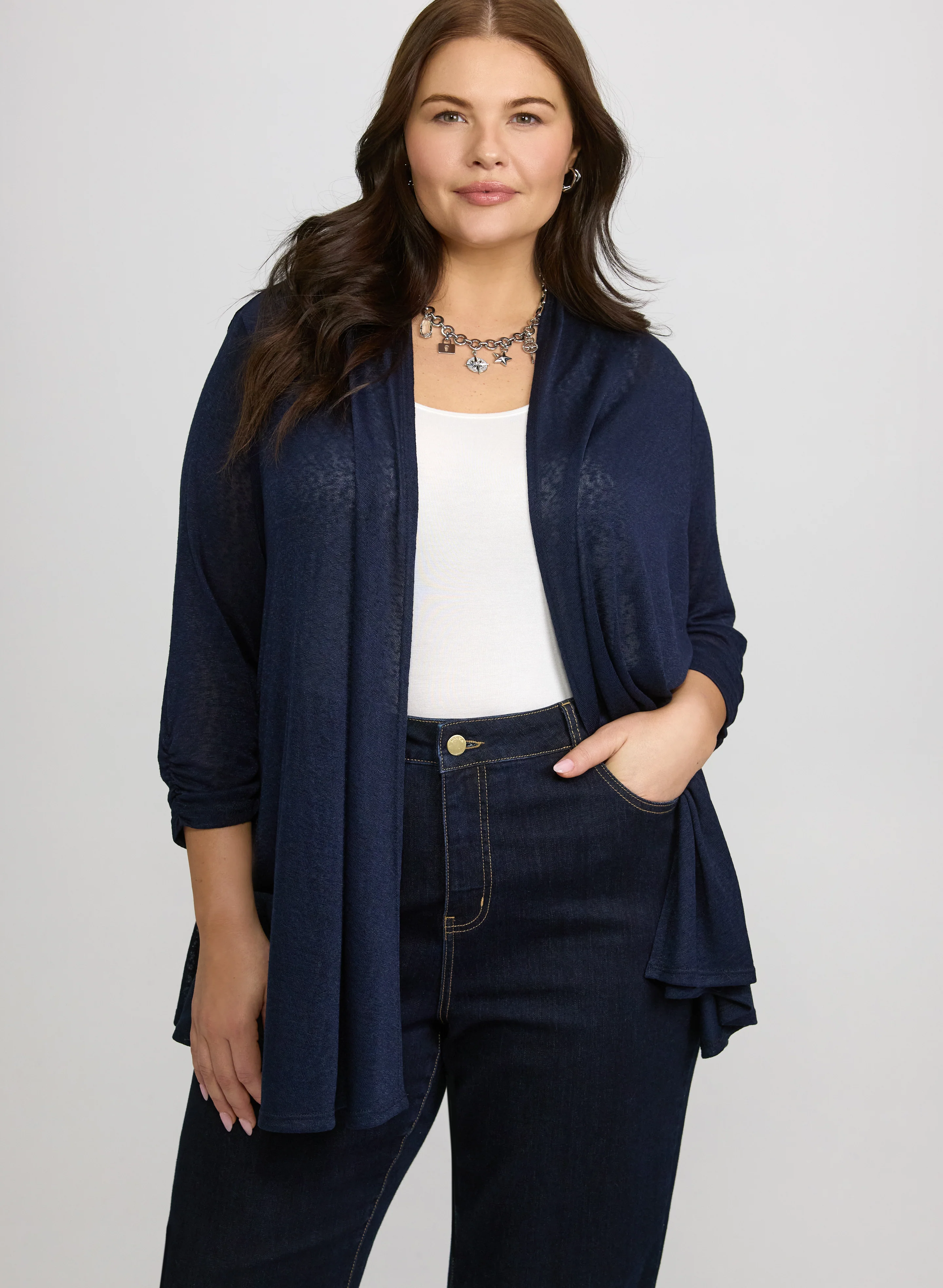 Knit Open-Front Cardigan