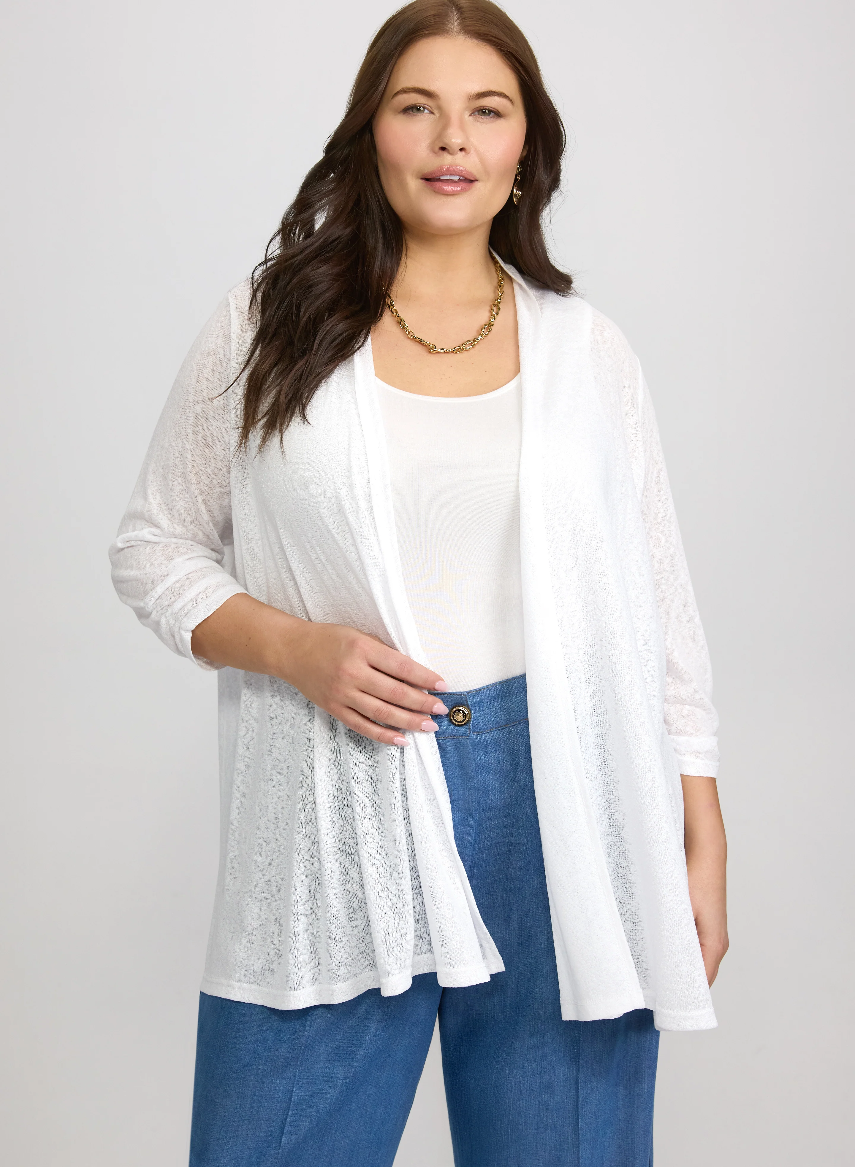Knit Open-Front Cardigan