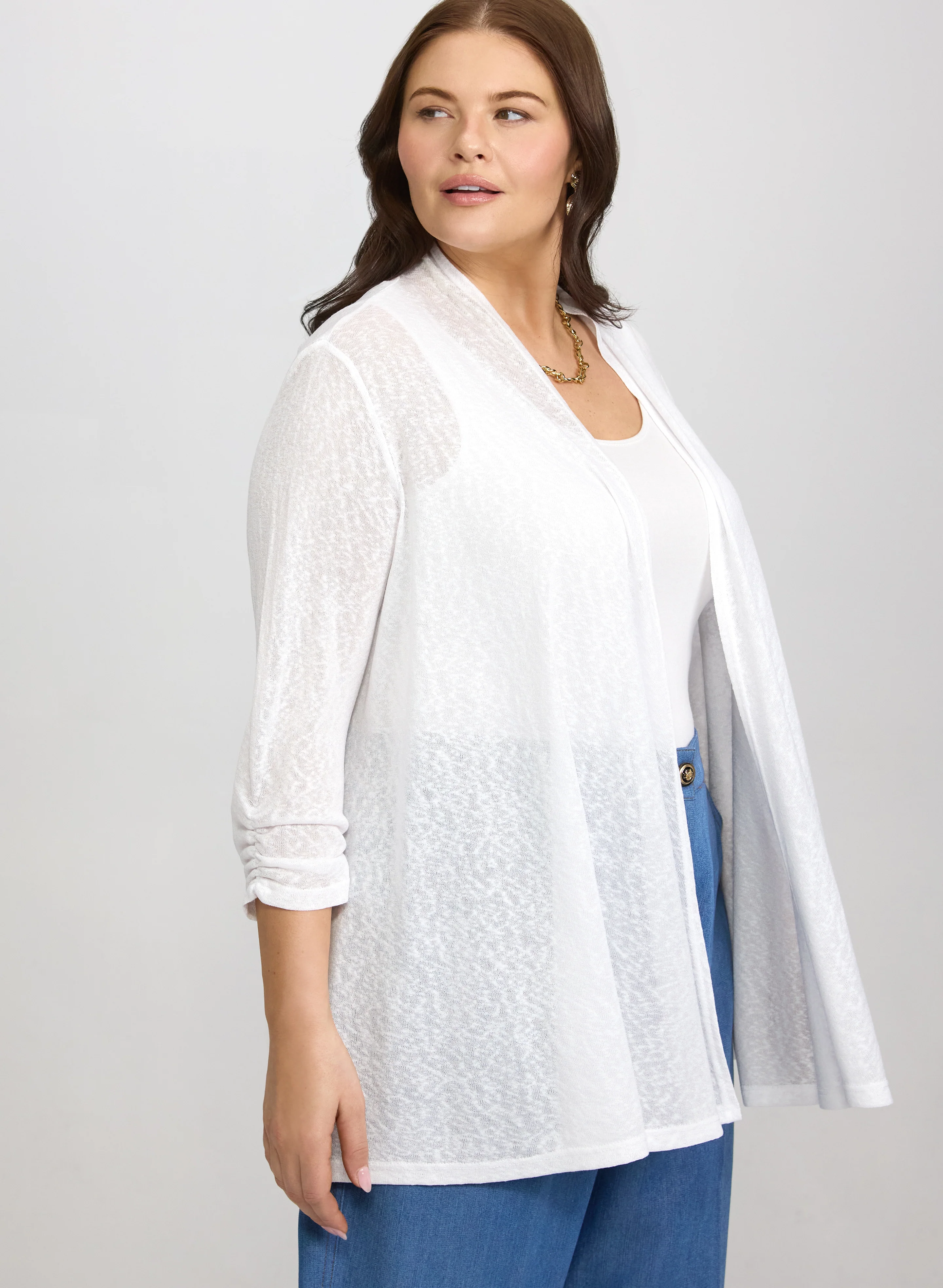 Knit Open-Front Cardigan - Image 2