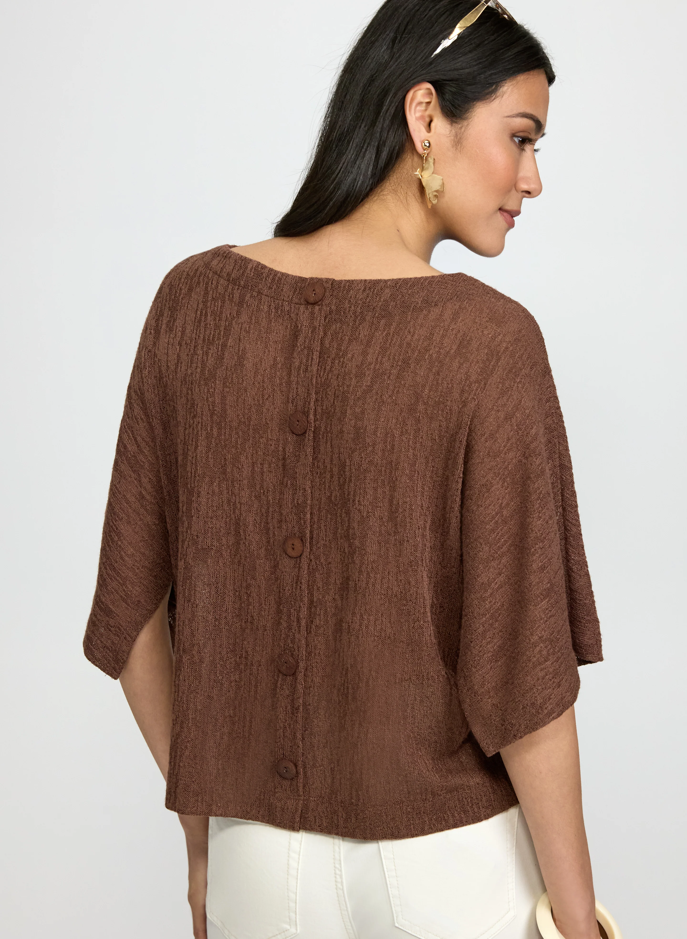 Knit Poncho-Style Top - Image 3