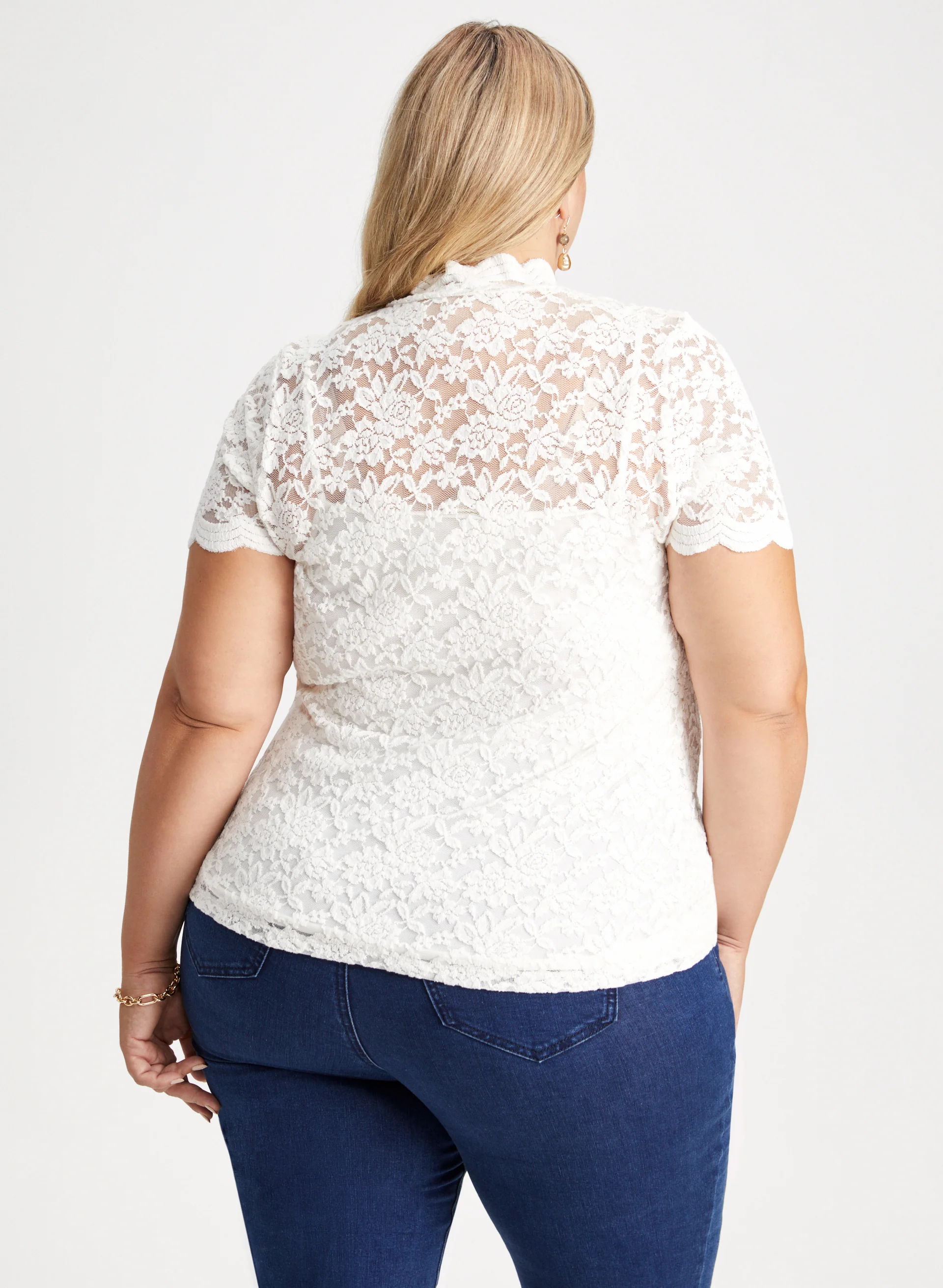 Lace Cap Sleeve Top - Image 4