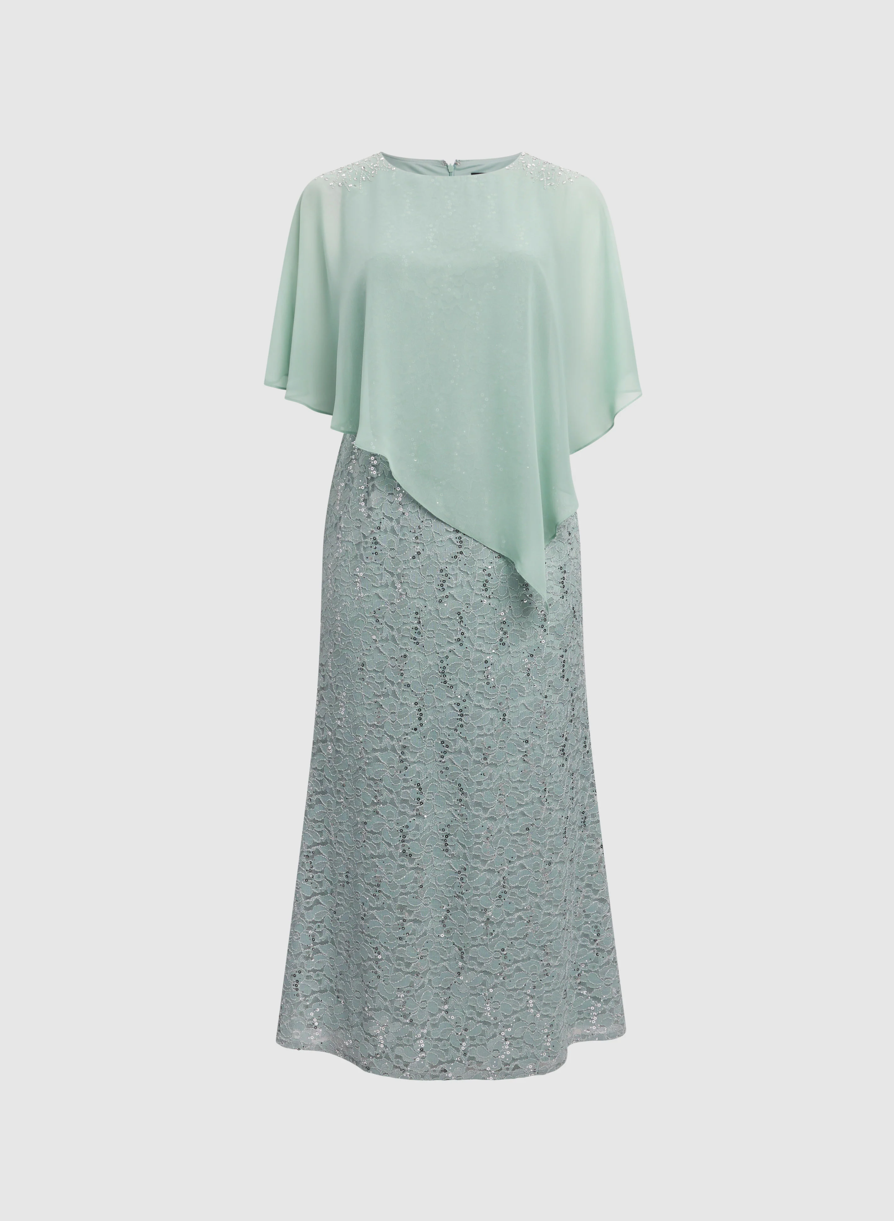 Lace Capelet Overlay Dress - Image 6