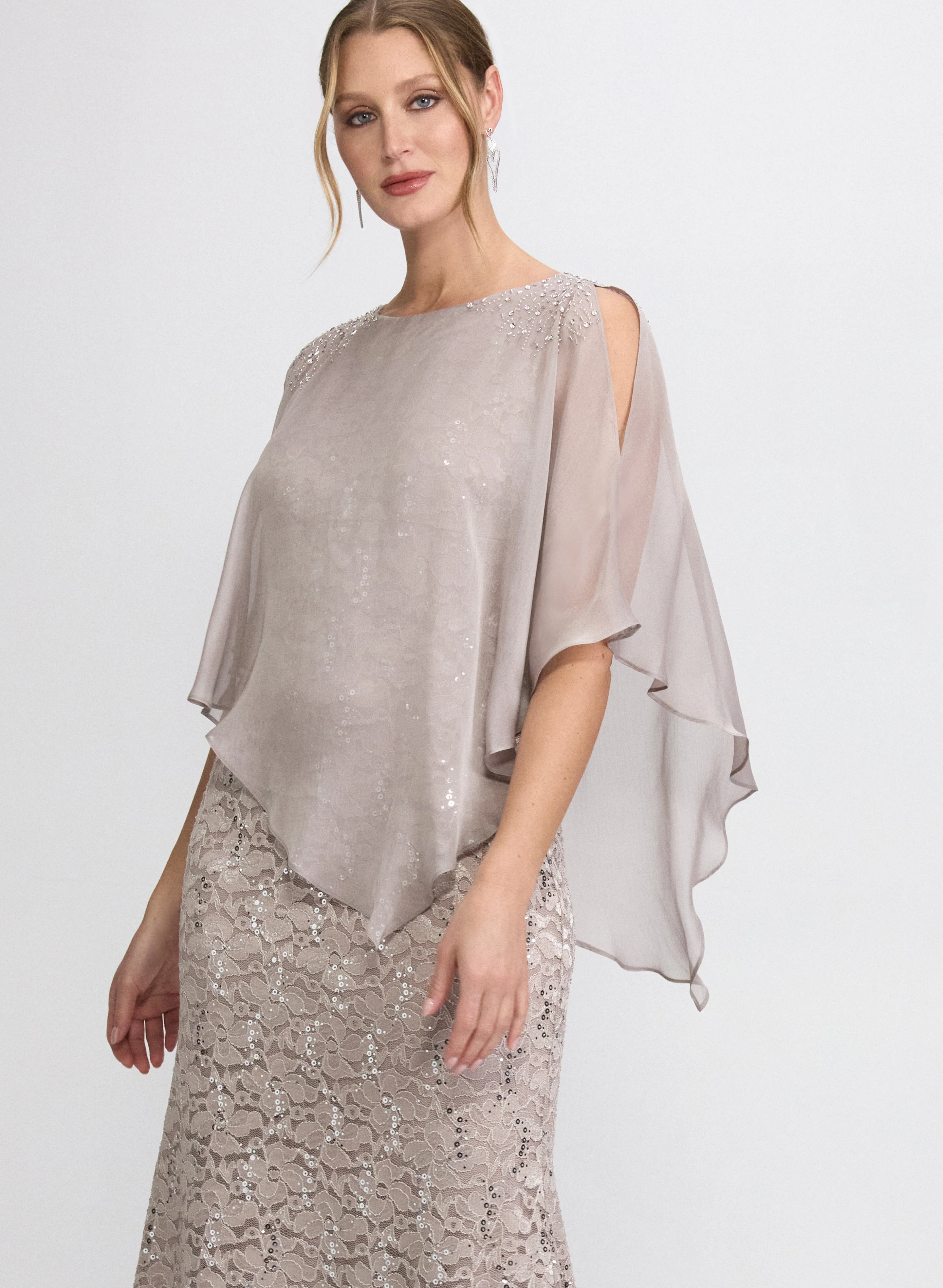 Lace Capelet Overlay Dress - Image 7