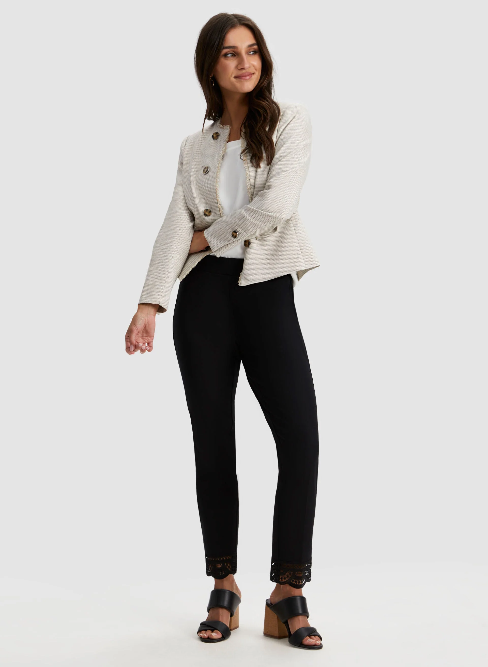 Lace Detail Pull-on Pants - Image 3