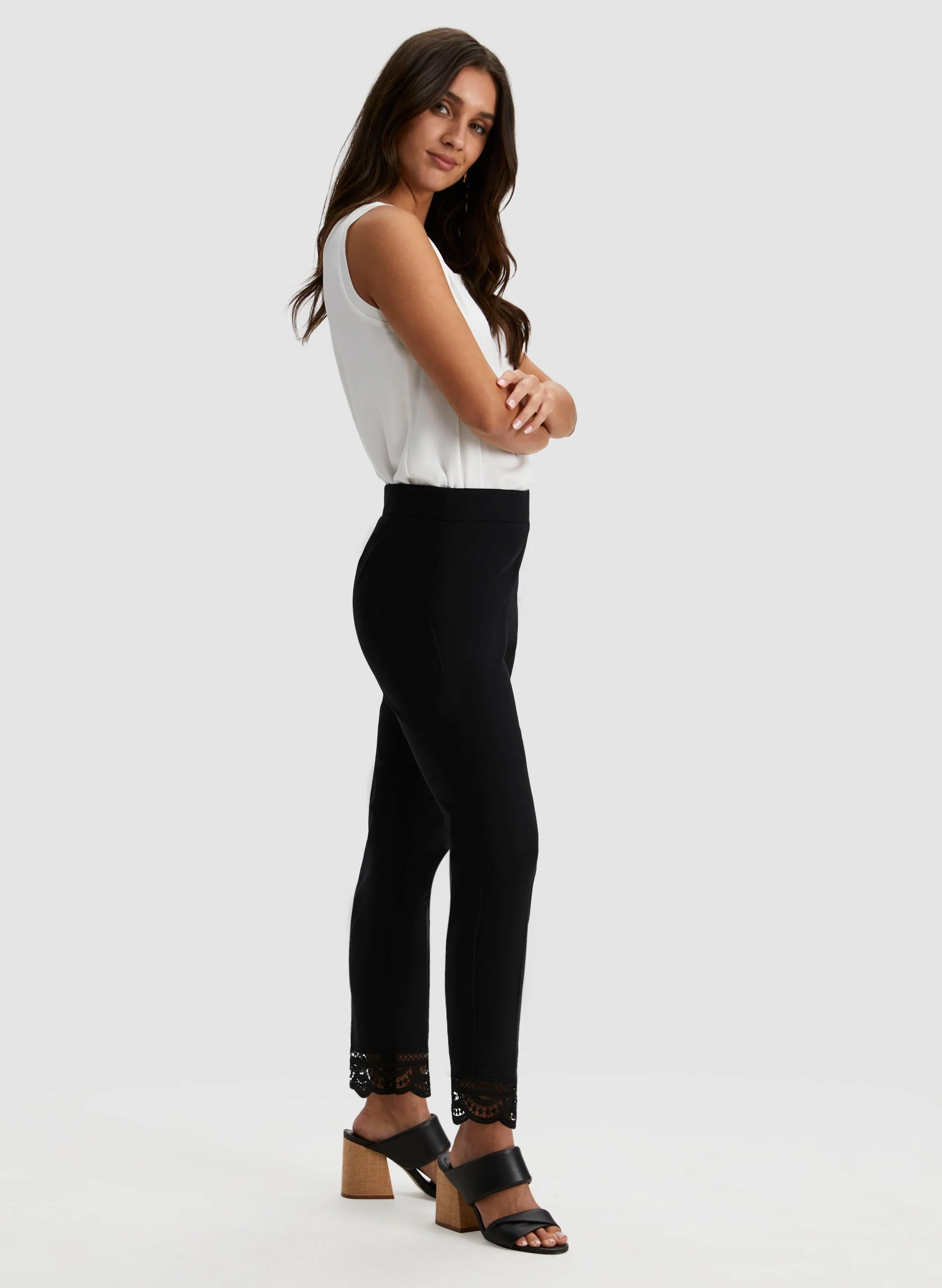 Lace Detail Pull-on Pants - Image 5