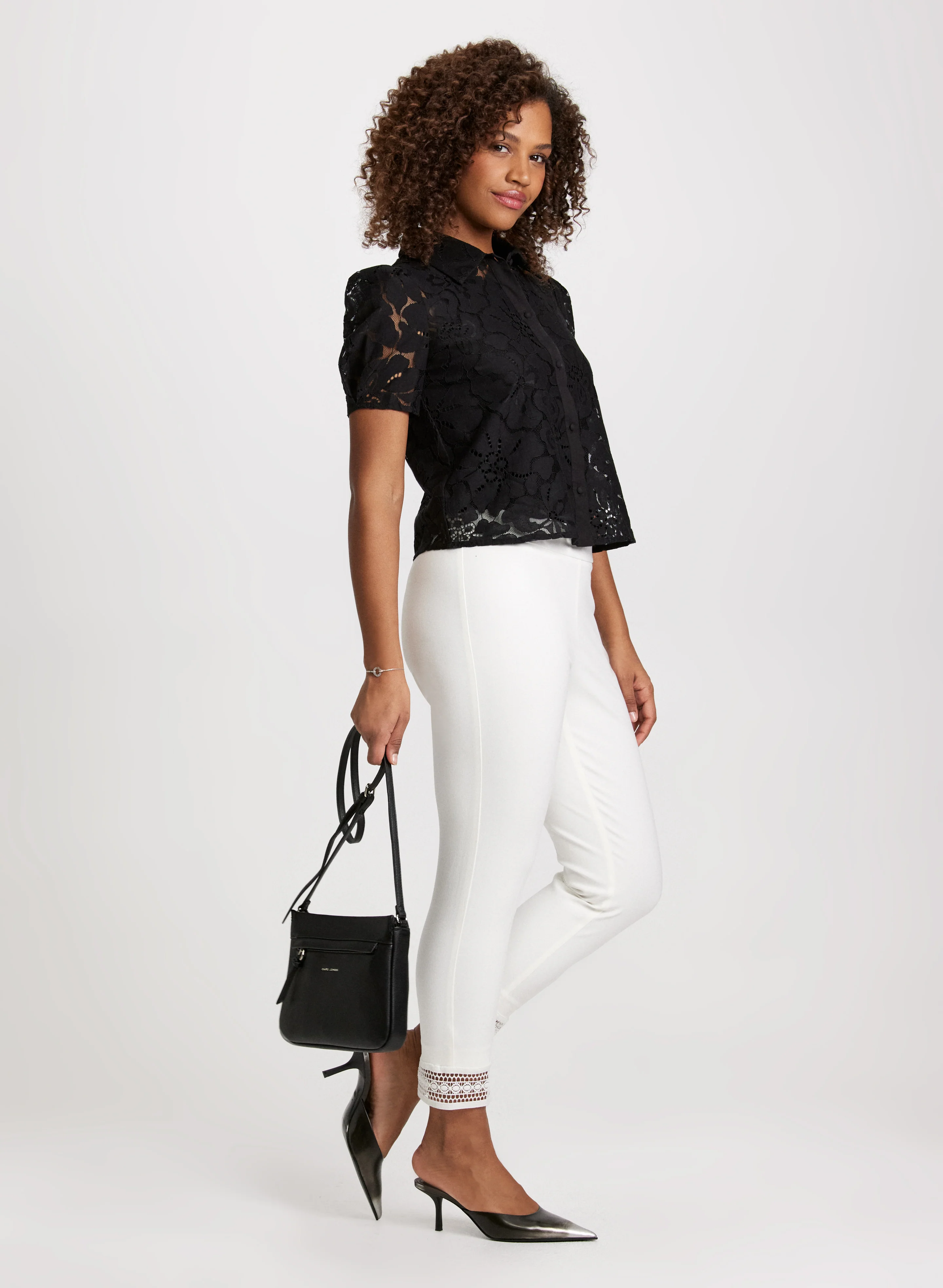 Lace Hem Pull-On Ankle Pants - Image 4