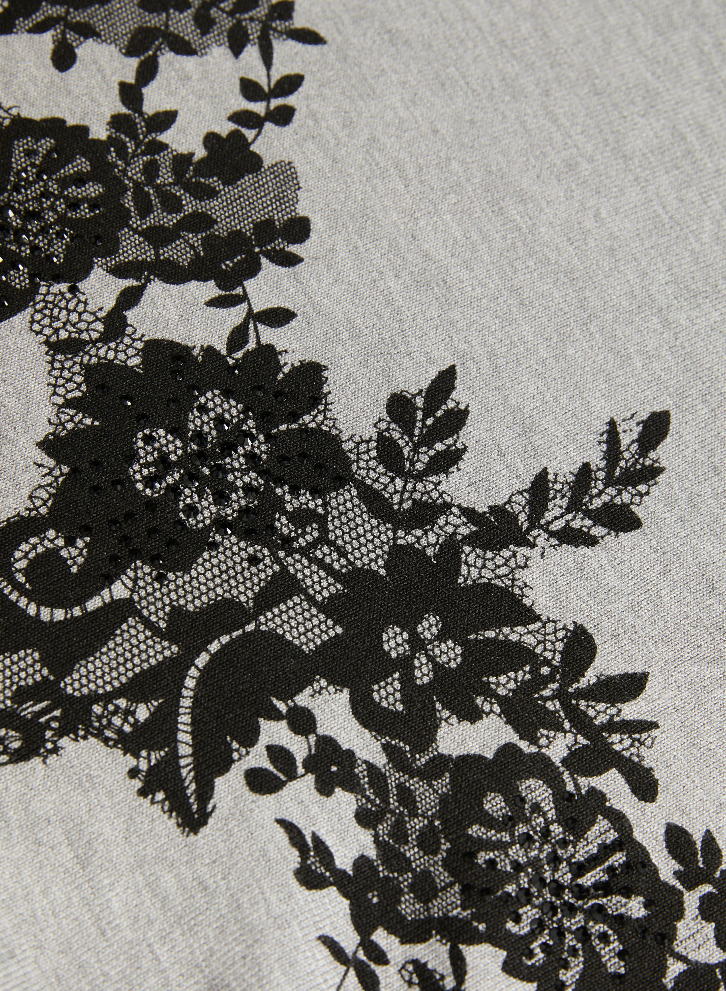 Lace Print Knit Pullover - Image 7
