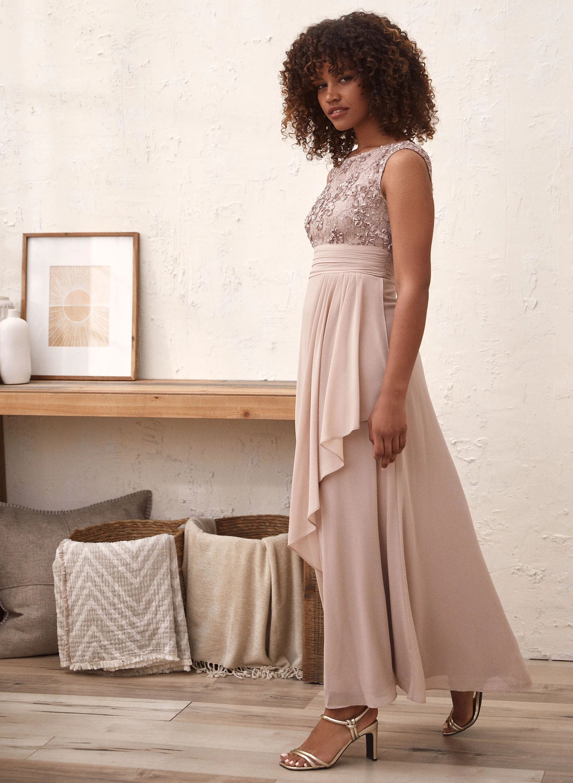 Lace & Sequin Flounce Dress - Image 2