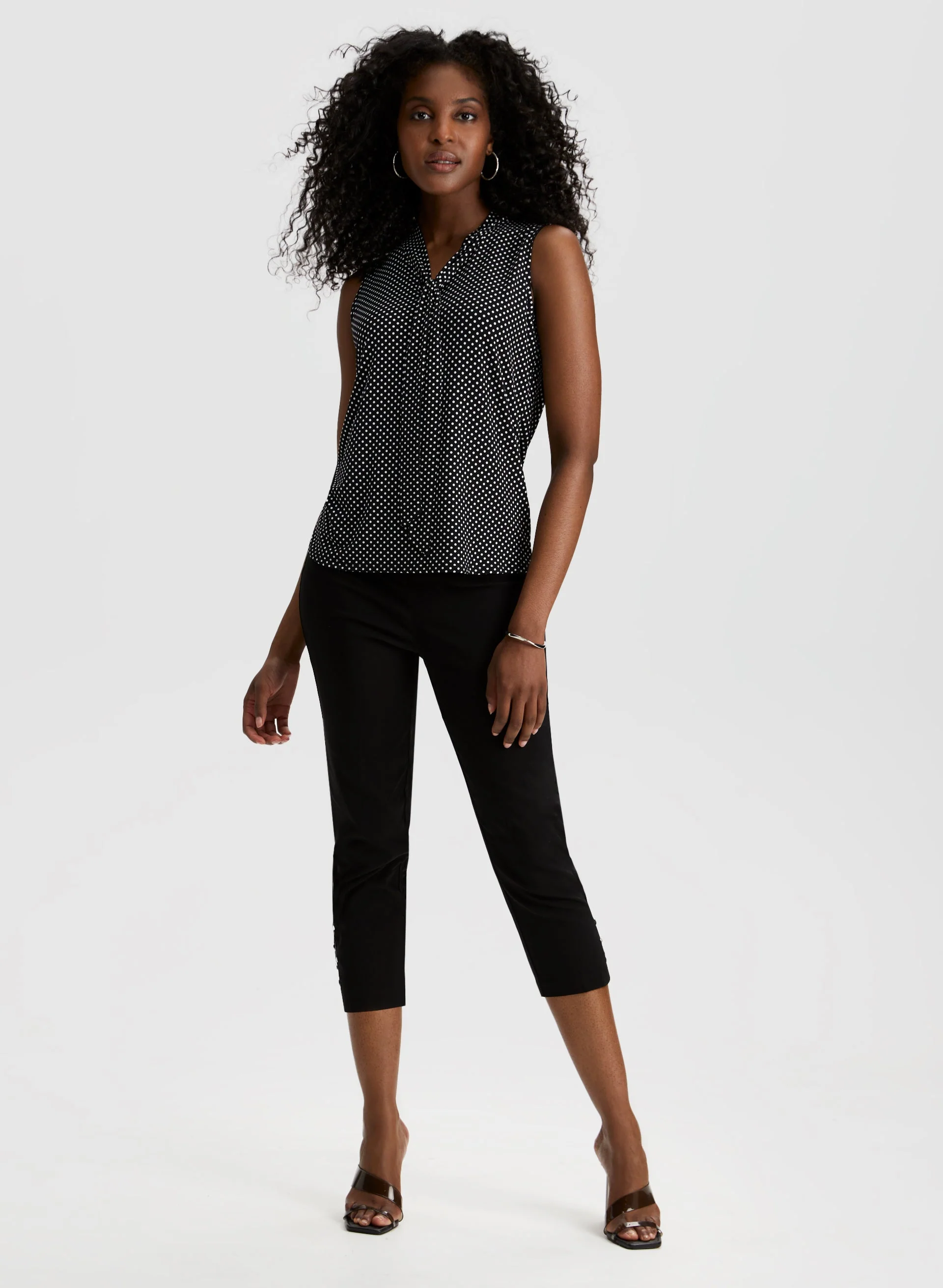 Lace-Up Detail Capri Pants - Image 3