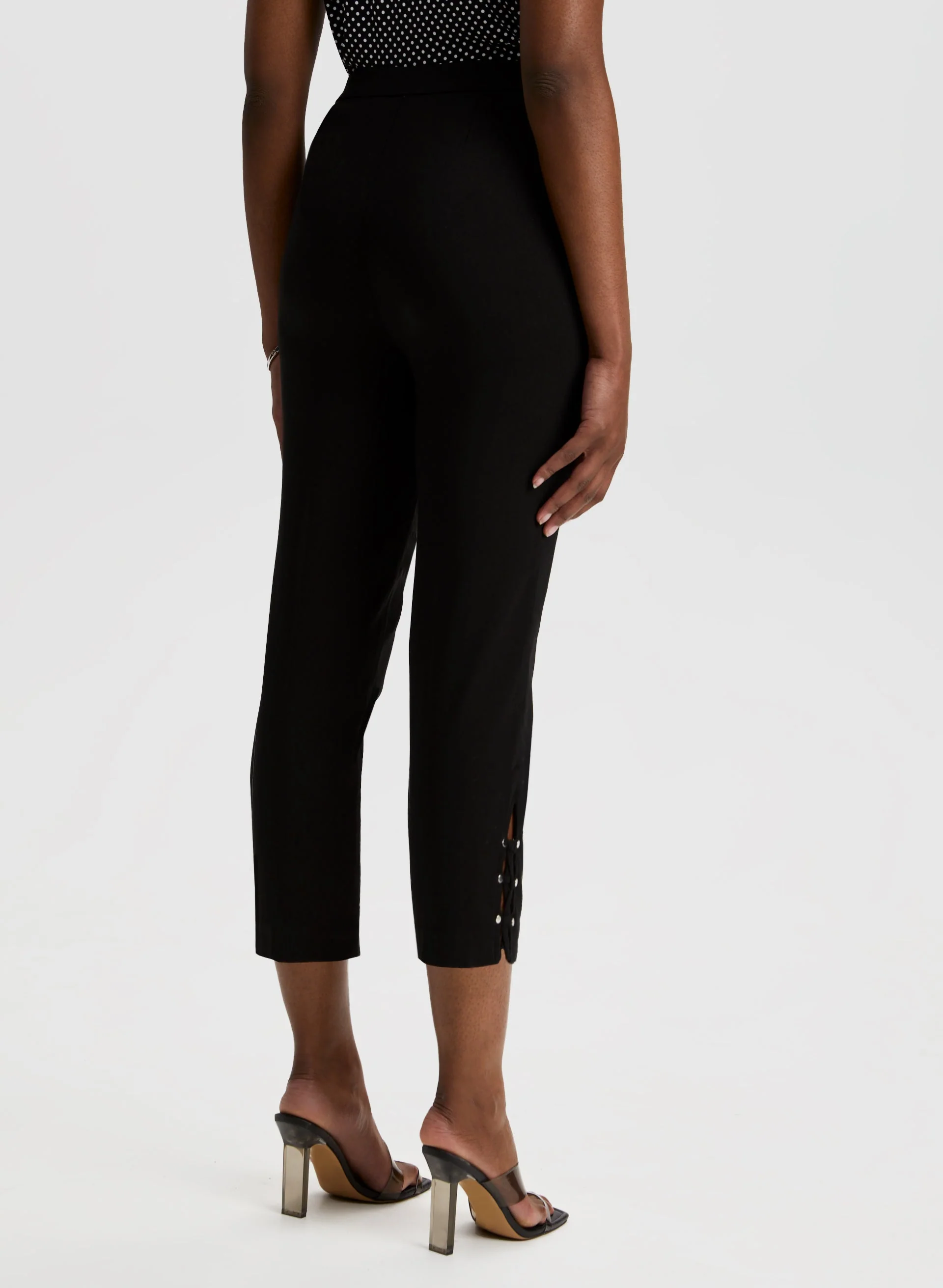 Lace-Up Detail Capri Pants - Image 4
