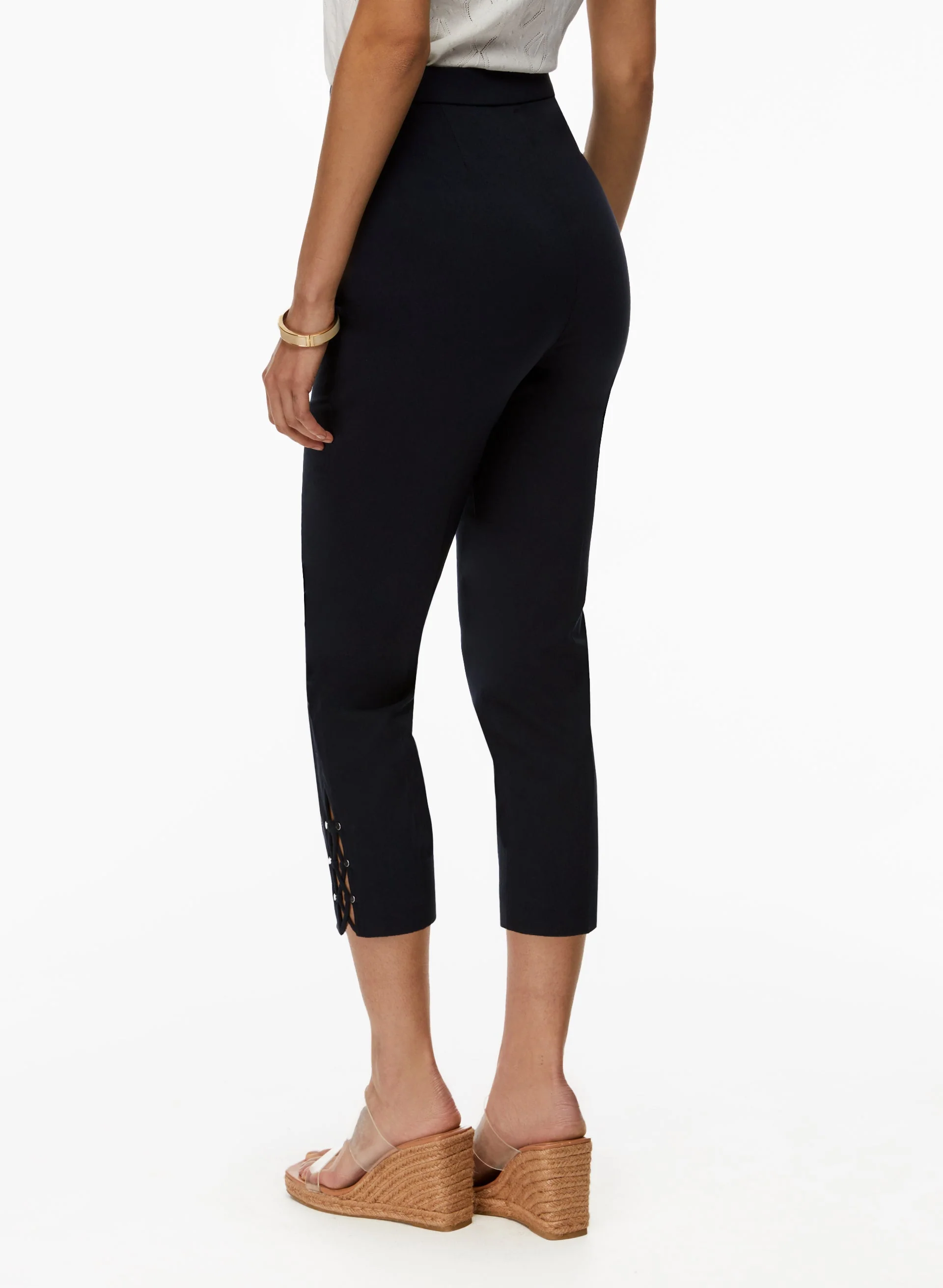 Lace-Up Detail Capri Pants - Image 4