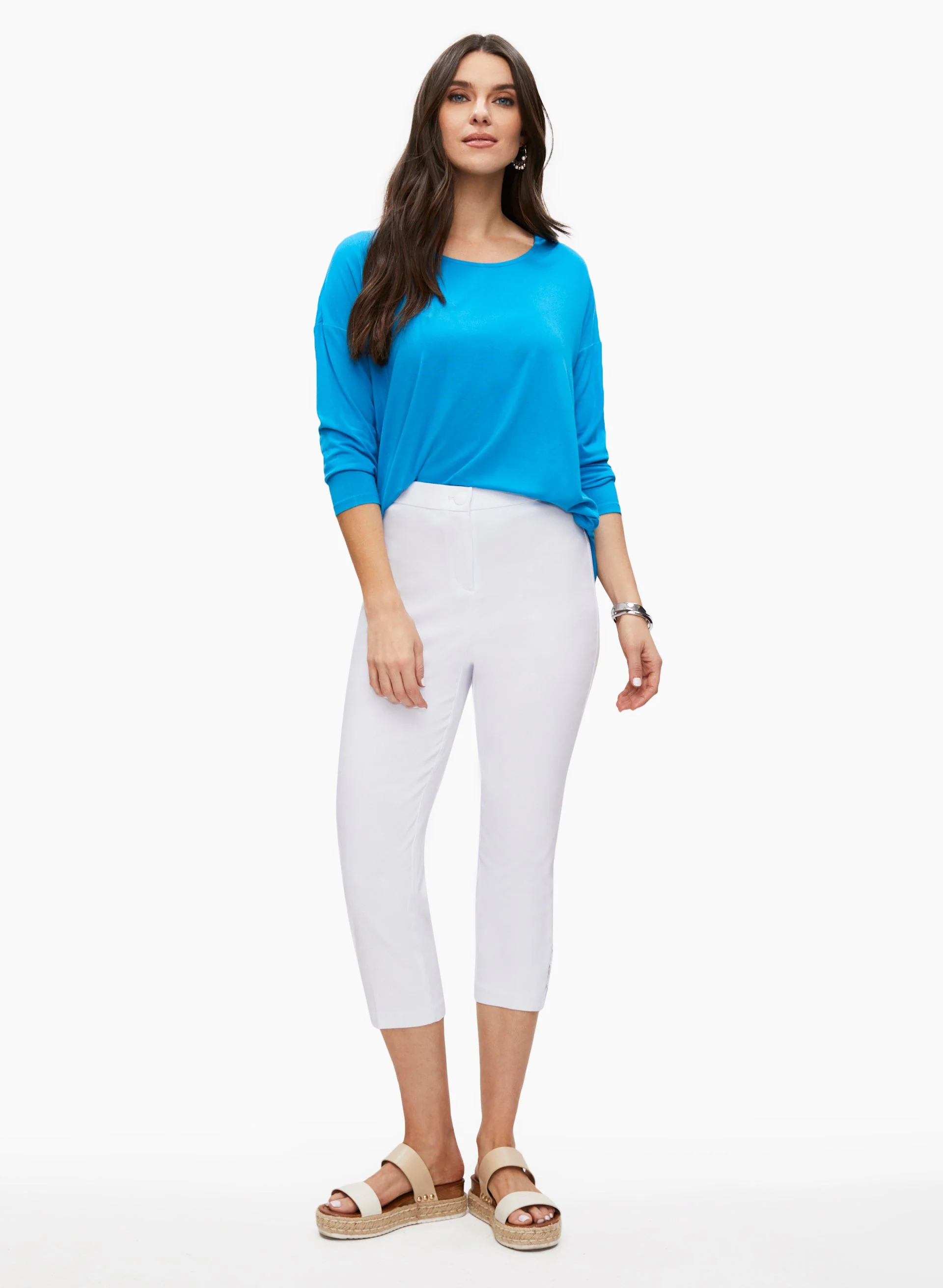 Lace-Up Detail Capri Pants - Image 3