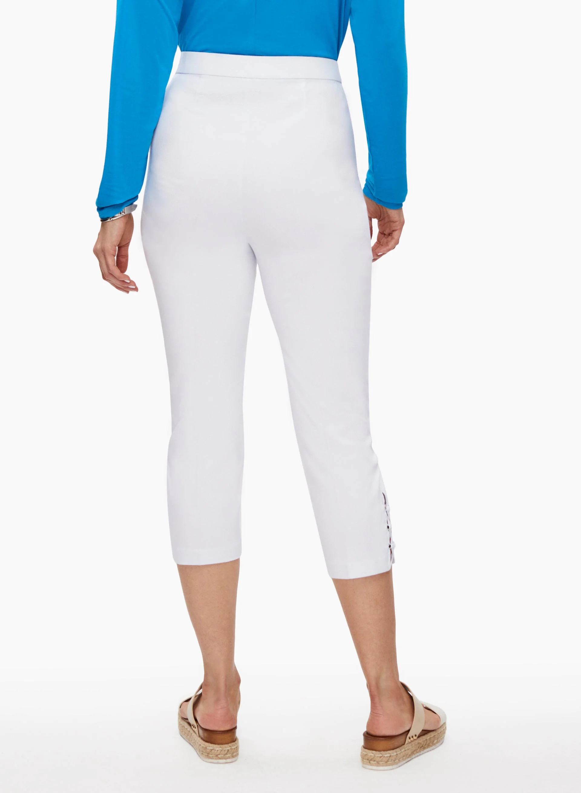 Lace-Up Detail Capri Pants - Image 4