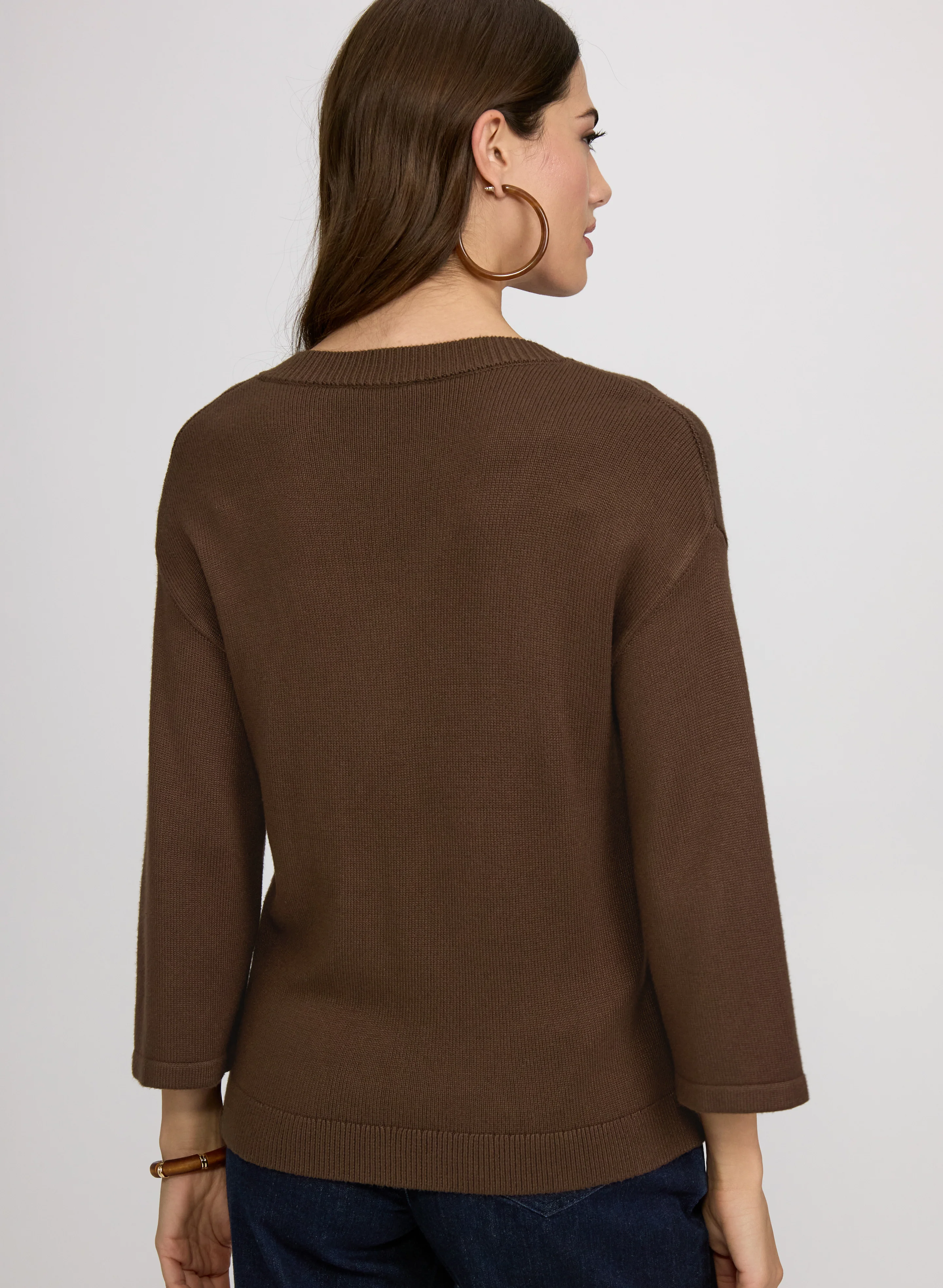 Lace-Up Knit Pullover - Image 4