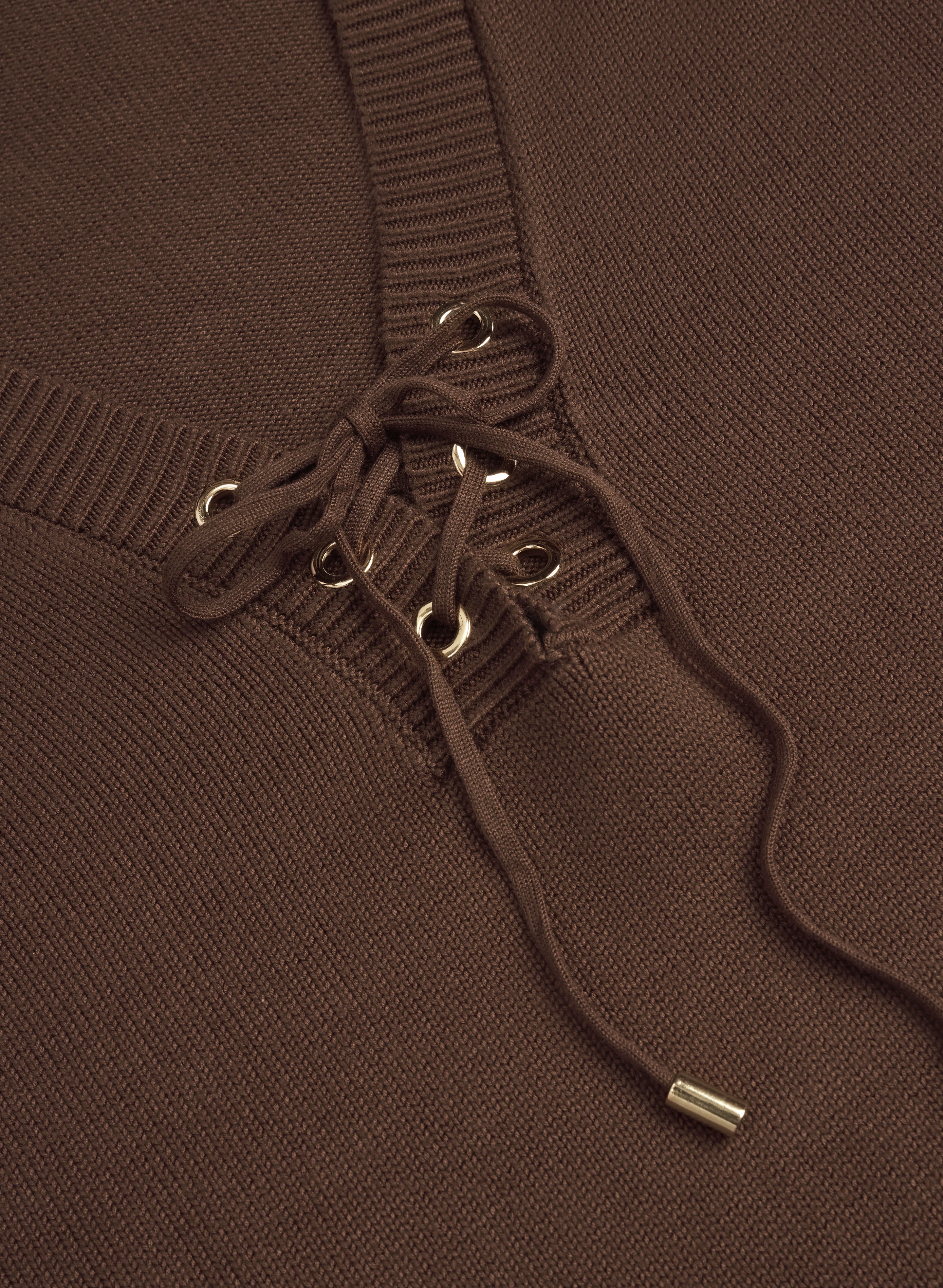 Lace-Up Knit Pullover - Image 7